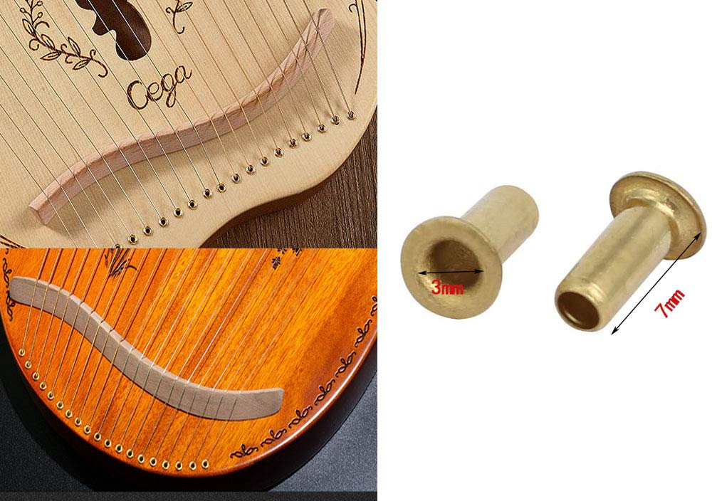 Jiayouy 20Pcs 40Mm Tuning Pin Nails With Brass Rivets Set For Lyre Harp Small Harp Musical Stringed Instrument