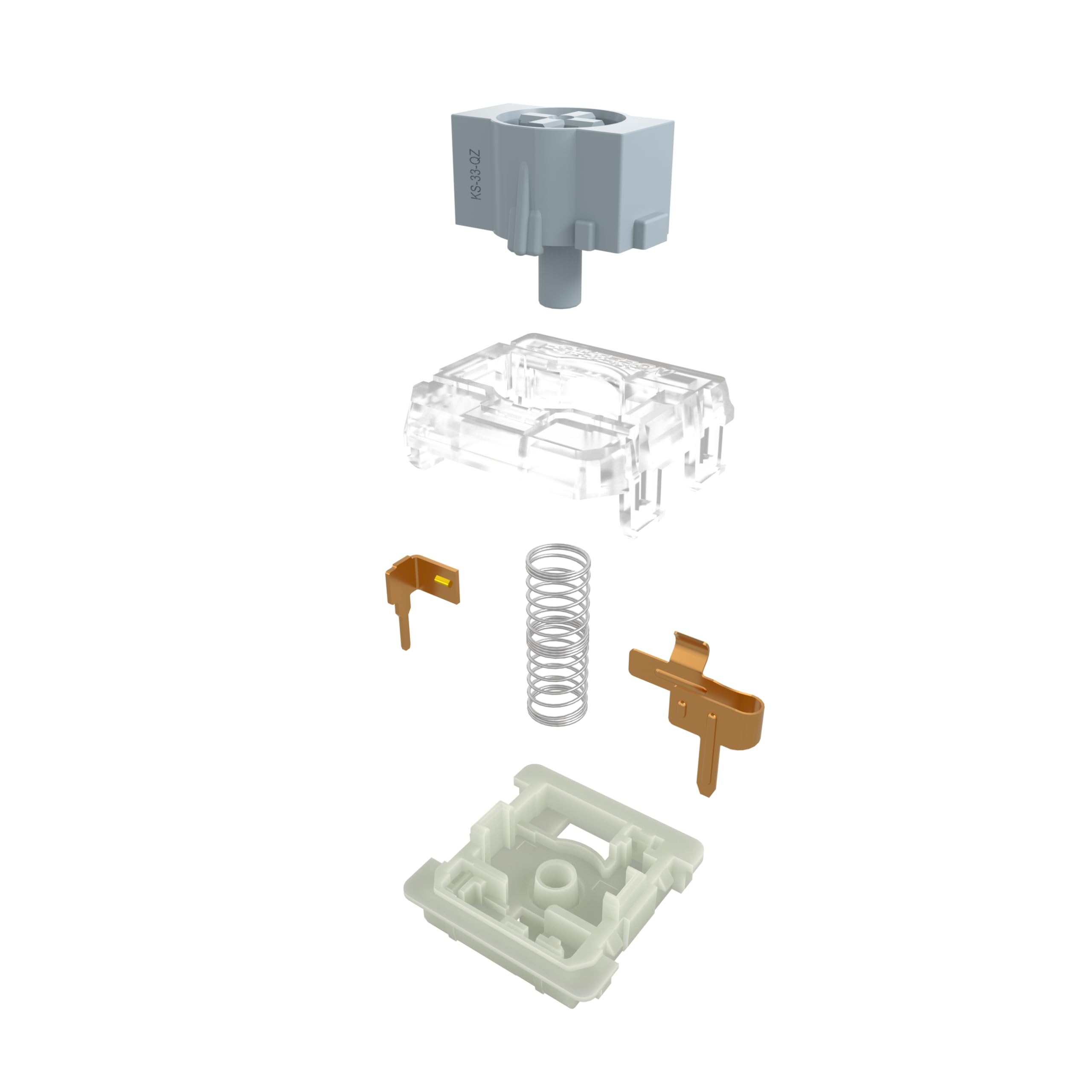 Gateron Ks 33 Low Profile 2.0 Silver Switches, 3 Pin Factory Pre Lubed Smd Led For Mx Mechanical Keyboard (Silver, 35Pcs)