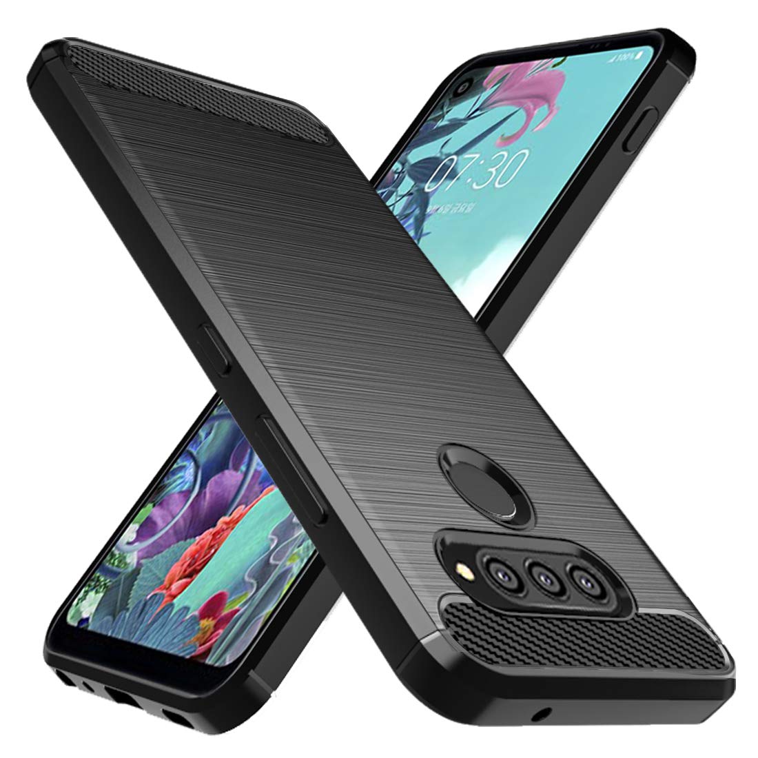 Osophter For Lg Q70 Case,Lg Q730 Case Shock Absorption Flexible Tpu Rubber Full Body Protective Phone Cover For Lg Q70/Q730(Blac