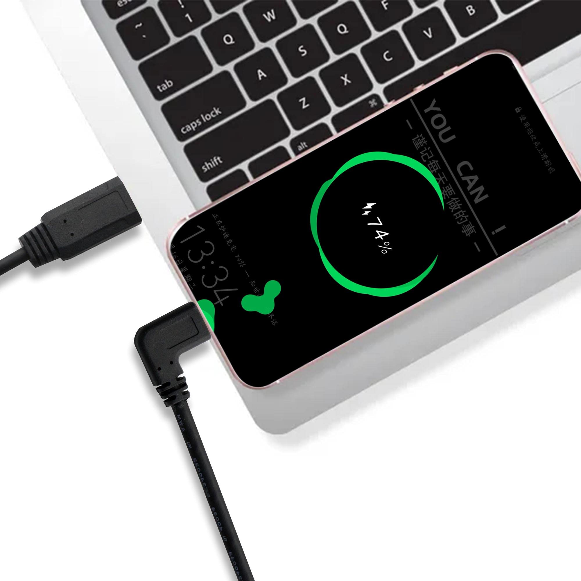 Pngknyocn 90 Degree Usb Type C Short Cable Usb 3.0 (Type A) Male To Usb Right Angle 3.0 (Type C) Male Fast Charge And Data Sync