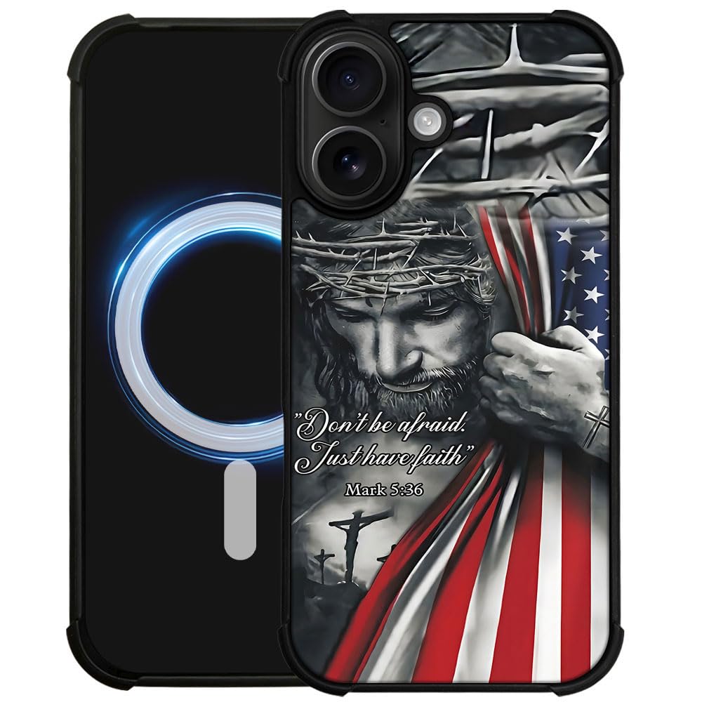 DAIZAG Case for iPhone 17,[Compatible with Magsafe] Air-Guard Corners Shockproof Soft Phone Cover for Boy Men Gift,Christian Jes