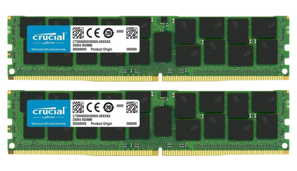 Crucial Bundle With 64Gb (2 X 32Gb) Ddr4 Pc4 21300 2666Mhz Rdimm (2 X Ct32G4Rfd4266), Dual Ranked Registered Ecc Memory