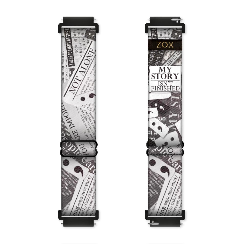 Zox Android Smart Watch Band - My Story Isn 'T Finished | Soft, Adjustable Elastic Band With Motivational Affirmations And Beaut
