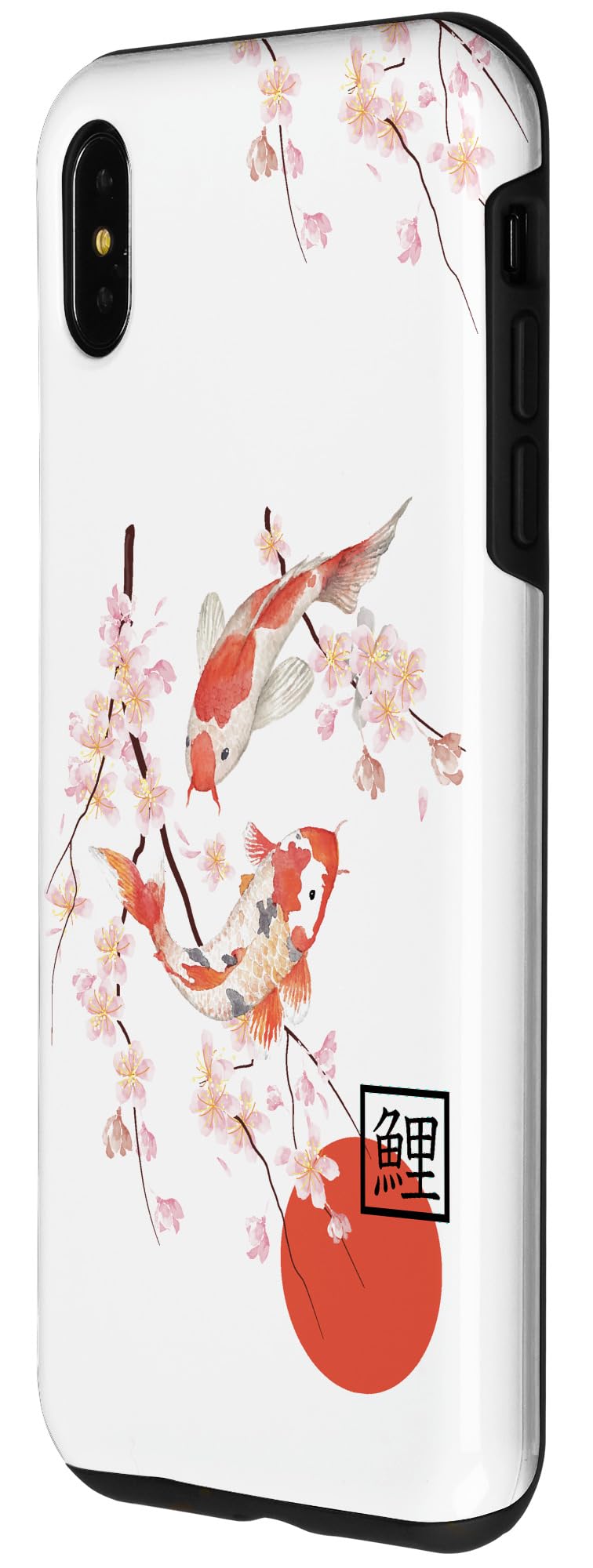 iPhone XS Max Phone Case Cherry Blossom Japanese Koi Fish Sakura Graphic Polycarbonate