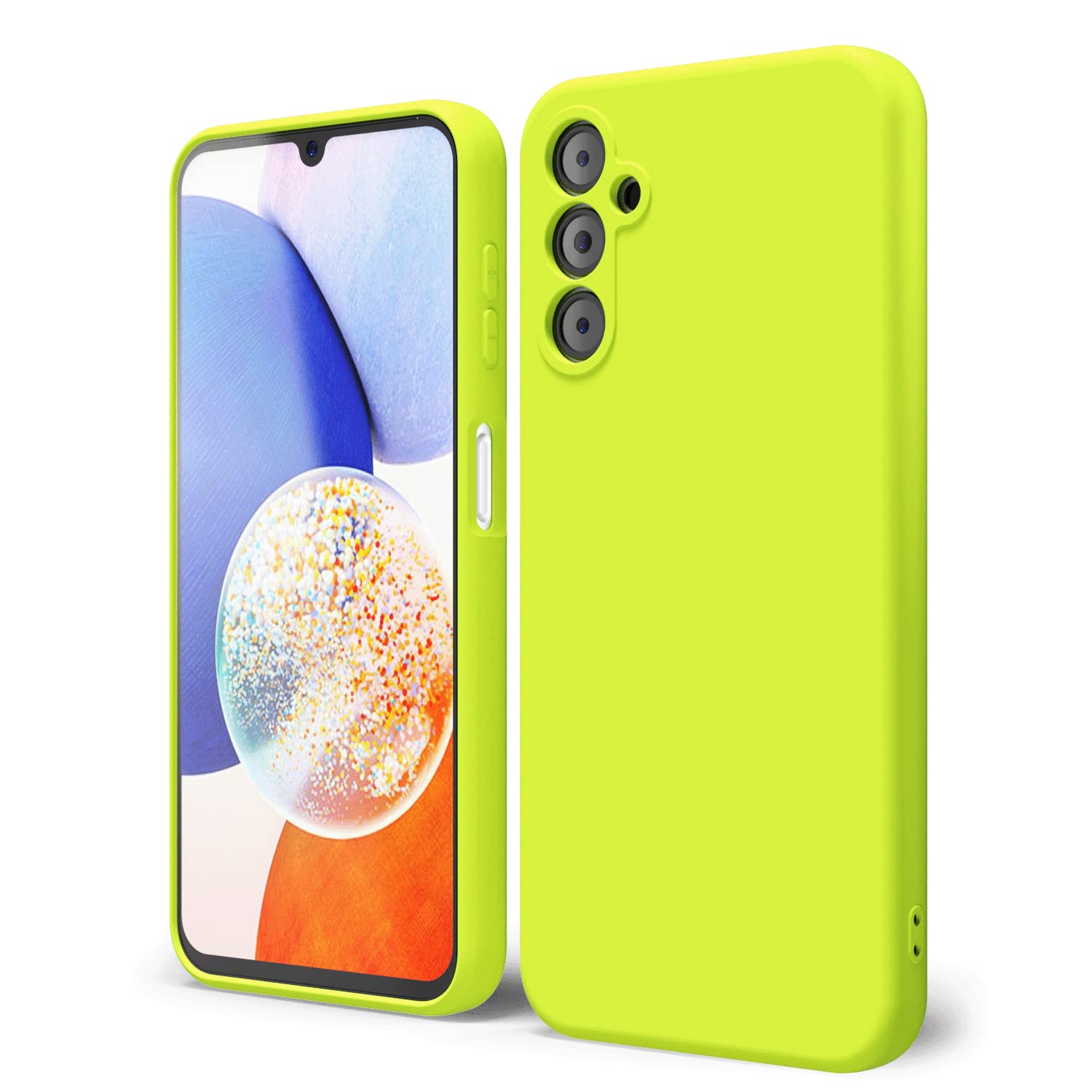 Oakxco For Samsung Galaxy A14 5G Phone Case Liquid Silicone, Fluorescent Bright Solid Color, Cute Thin Slim Soft Rubber Tpu Plai