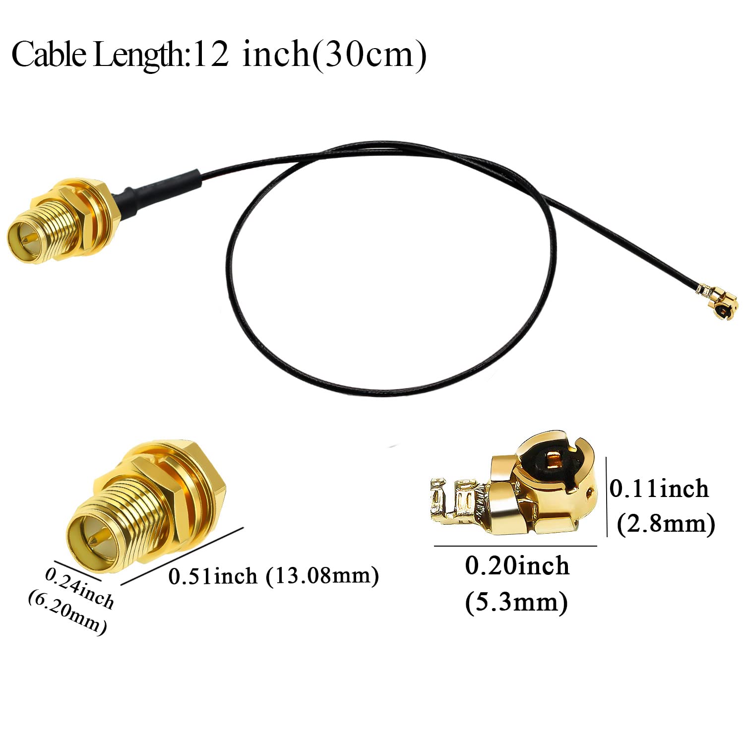 Tuolnk Ipx To Rp Sma Extension Cable U.Fl Ipex To Reverse Polarity Sma Female Wifi Antenna Pigtail Cable 1.13Mm Extension Cable
