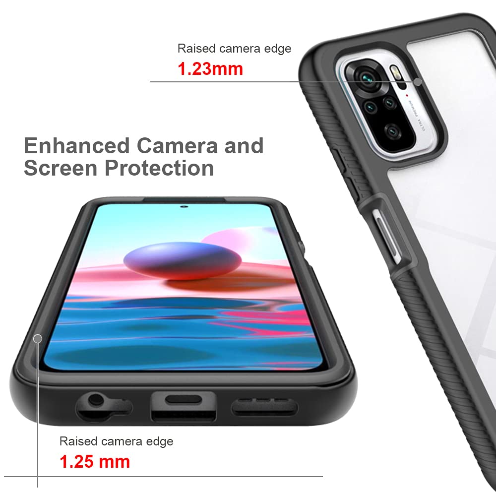 Bumper Case For Xiaomi Poco M5S, Double Layer Protection For Xiaomi Poco M5S Case, Pc Front Bumper + Back Cover Non-Slip Combina
