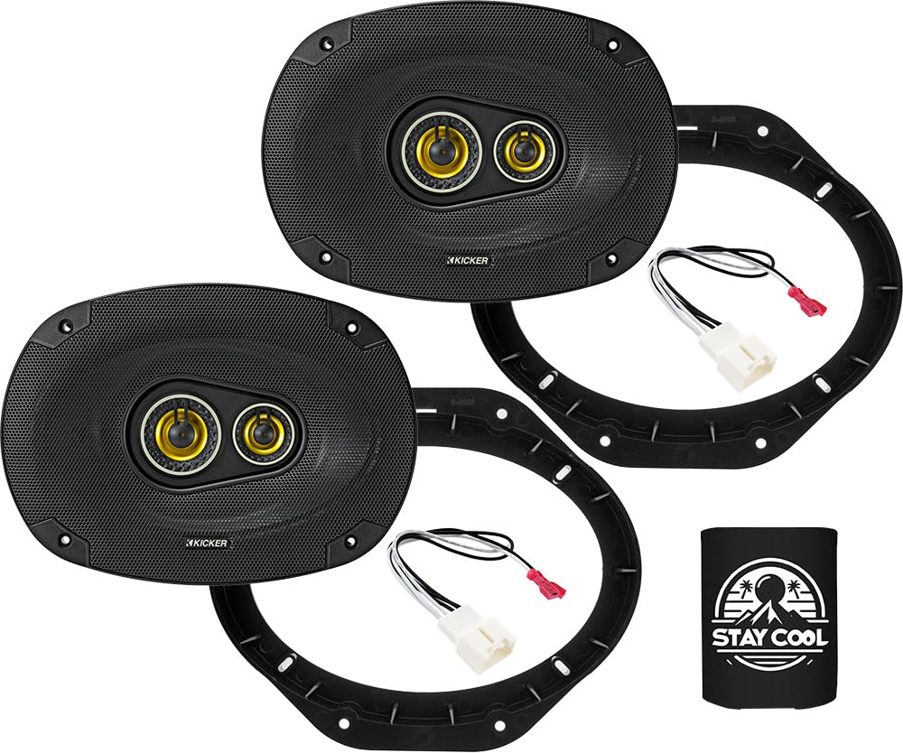 KICKER Front Door 6x9 Speakers Kit for Ford F-150 2015-2024 Upgrade Kit - Pair of CS Series 6x9 Inch 3-Way Speakers with Adapter