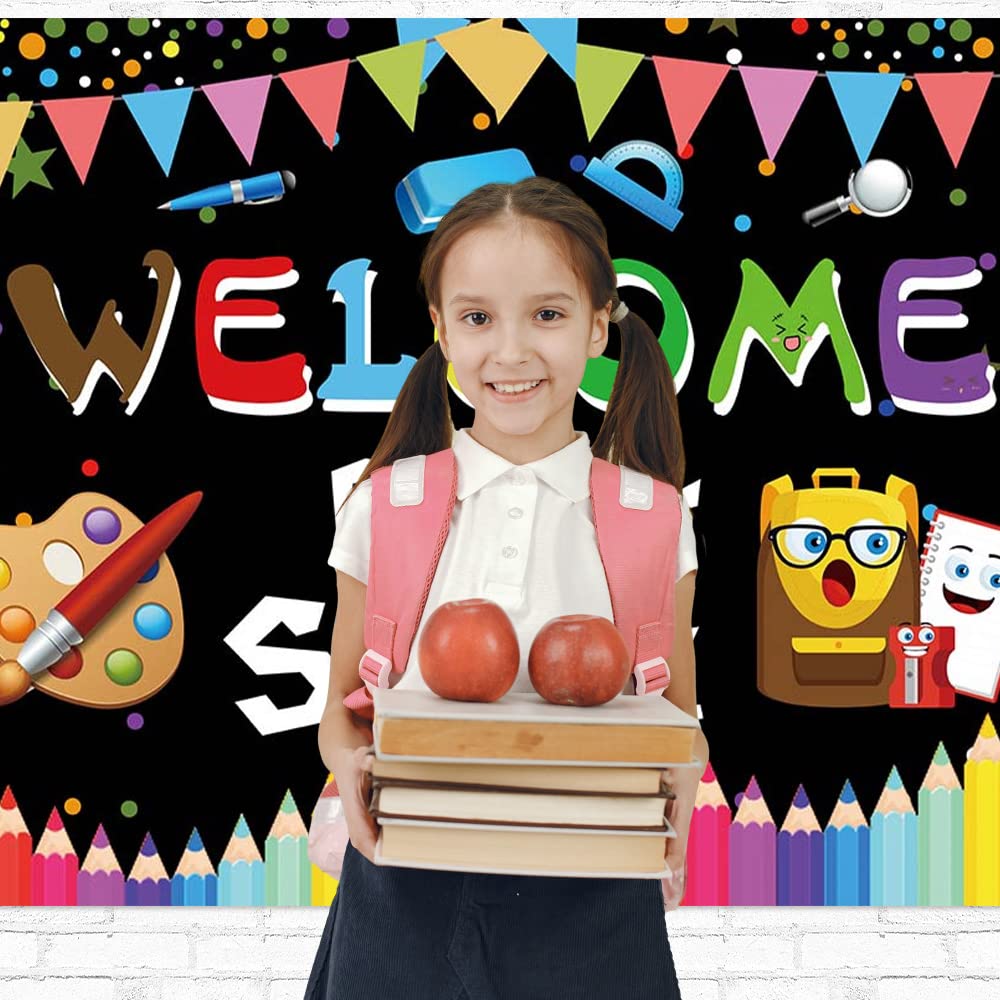Maqtt 7X5Ft Welcome Back To Schol Photography Background Graduation Ceremony Of Children'S Kindergarten Prom Board Decoration Ba