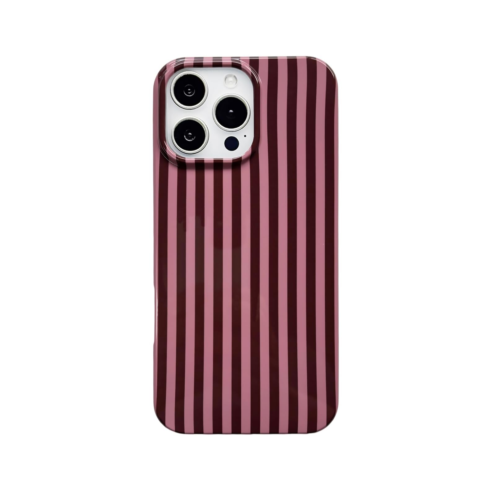 Reezaddin Dark Brown Striped Phone Case for iPhone 16 Pro Max,Cute Aesthetic Retro Vertical Line Stripes Pattern Protective Tren