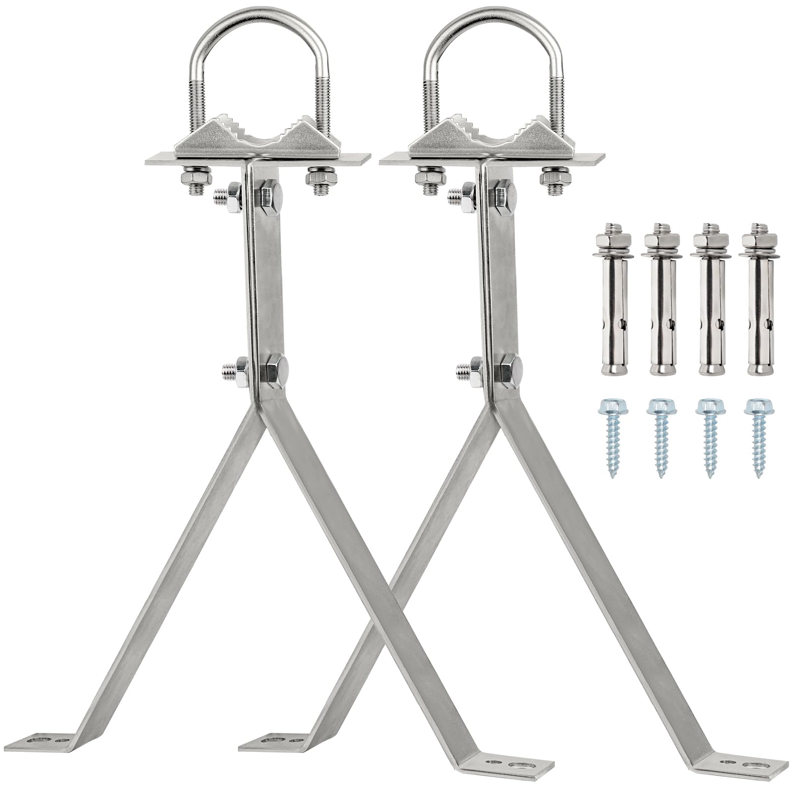 Xrds Rf Antenna Wall Mount 16 Inch Heavy Duty Stand Off Wall Mast Mount Windproof Antenna Mounting Bracket For Tv Antenna Mast (2 Leg + 2 Leg)
