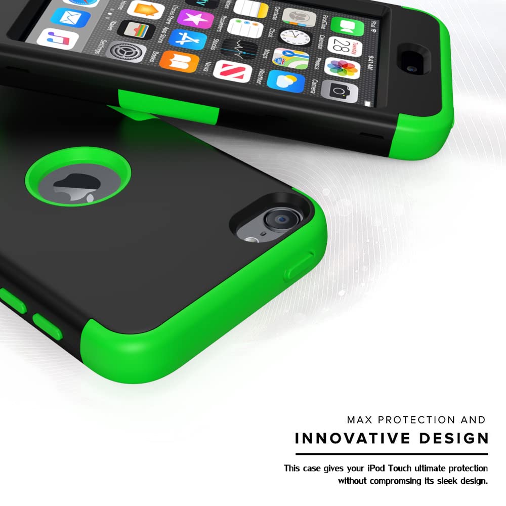 Callyue Ipod Touch Case Compatible Apple Ipod Touch 5Th 6Th & 7Th Generation , Pc + Silicone 2 In 1 Cover Protective Case For Ip