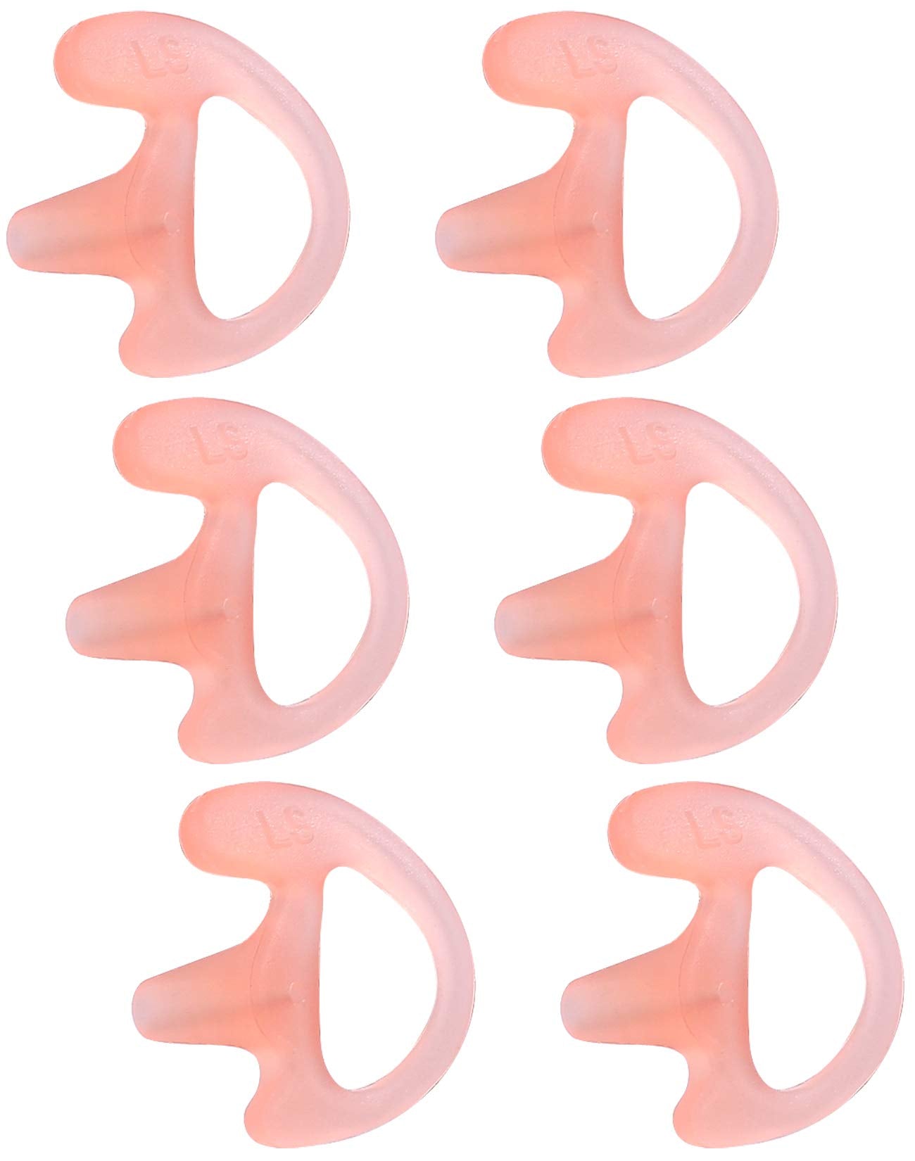 Commountain Earmold For Walkie Talkie Acoustic Tube Earpiece, Silicone Ear Buds For Radio Earpiece Headset, Earplug Insert Compatible For Motorola Kenwood Baofeng Coil Tube Earpieces Etc, 6 Pack