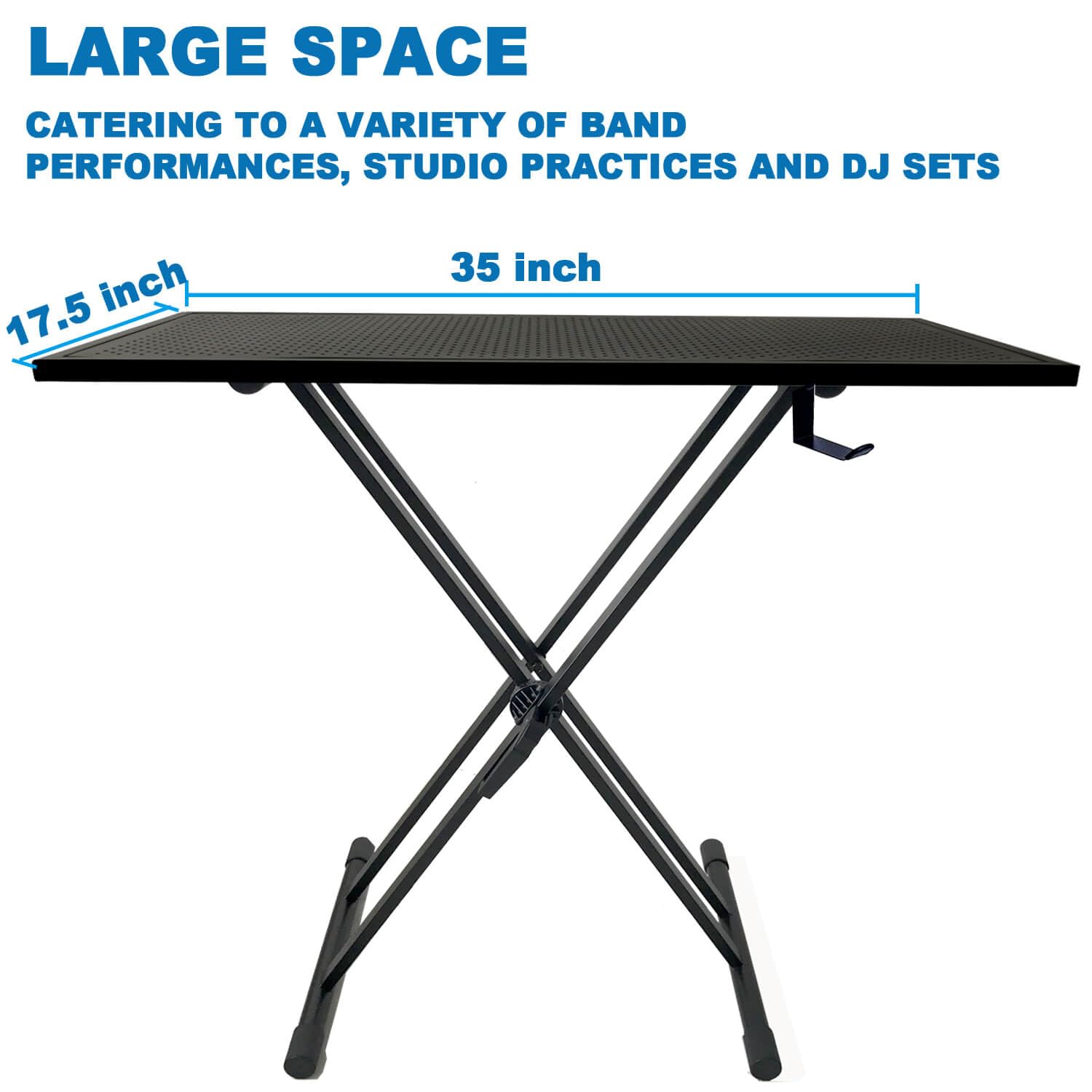 Jillsky Dj Table Stand Audio Mixer Stand Portable Booth - 35 X 17.3 Versatile Dj Booth Stand For Piano, Laptops, Controllers, Mi