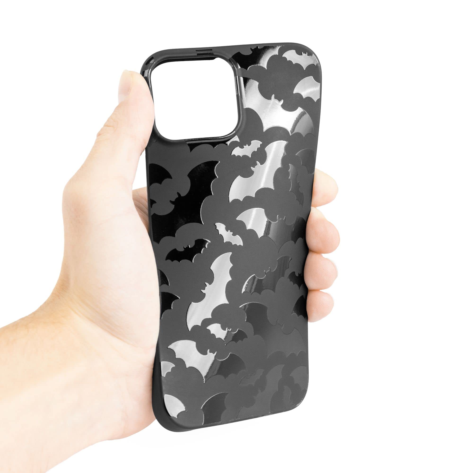 Cavka Matte Black Case Compatible With   Iphone 15 Pro Max   6.7 Inch Protective Tpu Rubber Cover Cool Bats Spooky Bumper Non Sl