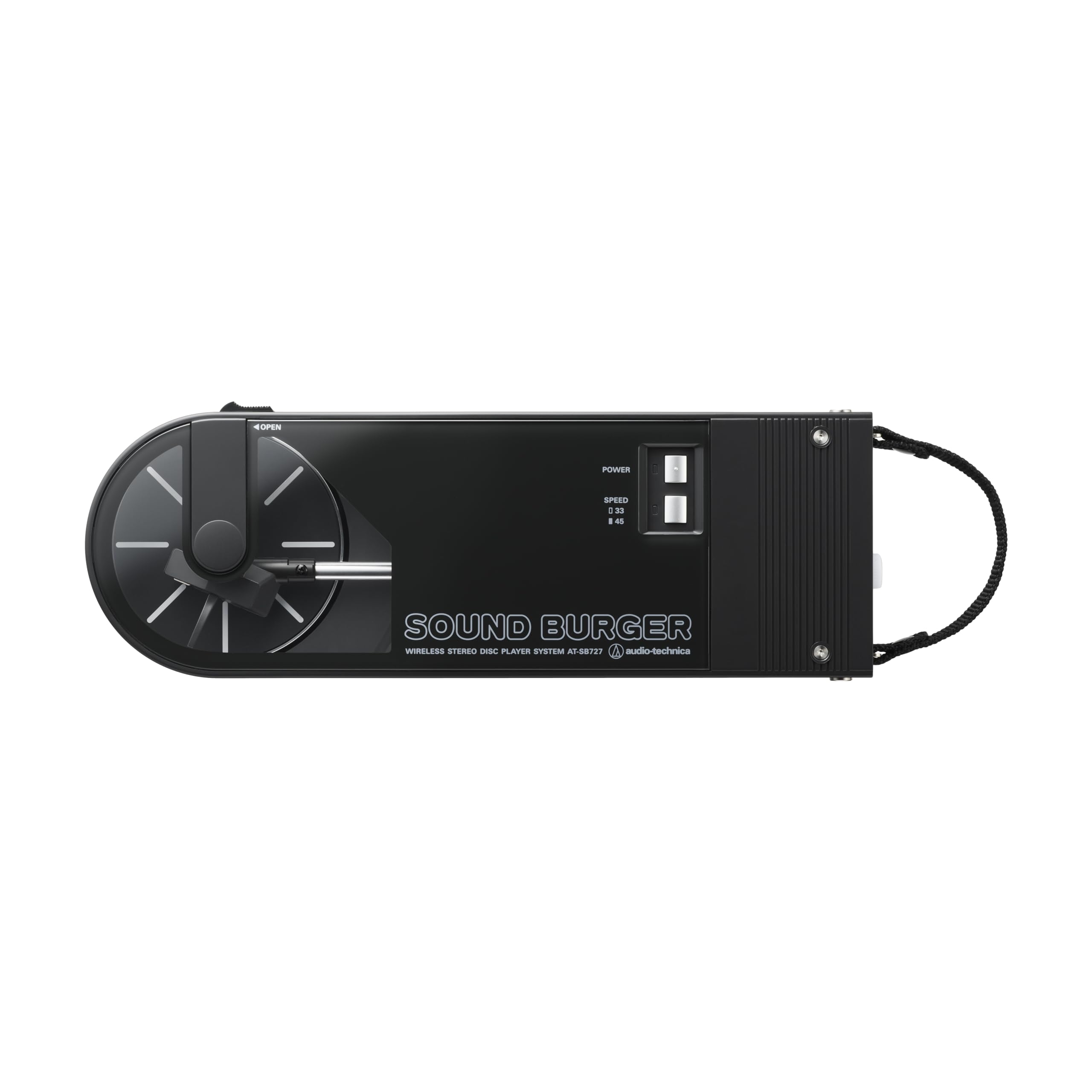 Audio Technica AT SB727 Sound Burger Portable Bluetooth Turntable, Black