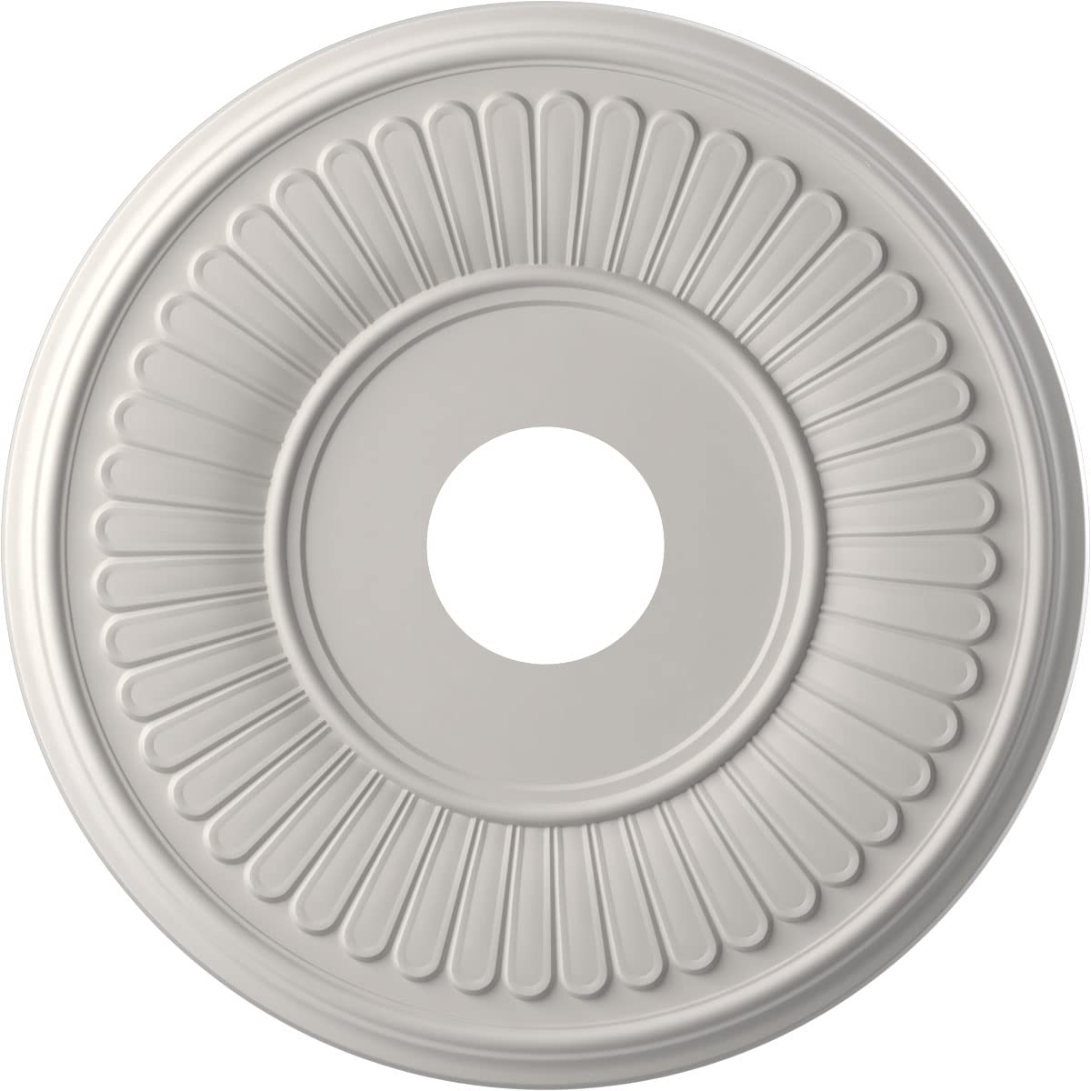 Ekena Millwork CMP16BEGBW Berkshire Thermoformed PVC Ceiling Medallion (Fits Canopies up to 7), 16OD x 3 1/2ID x 1P, UltraCover 