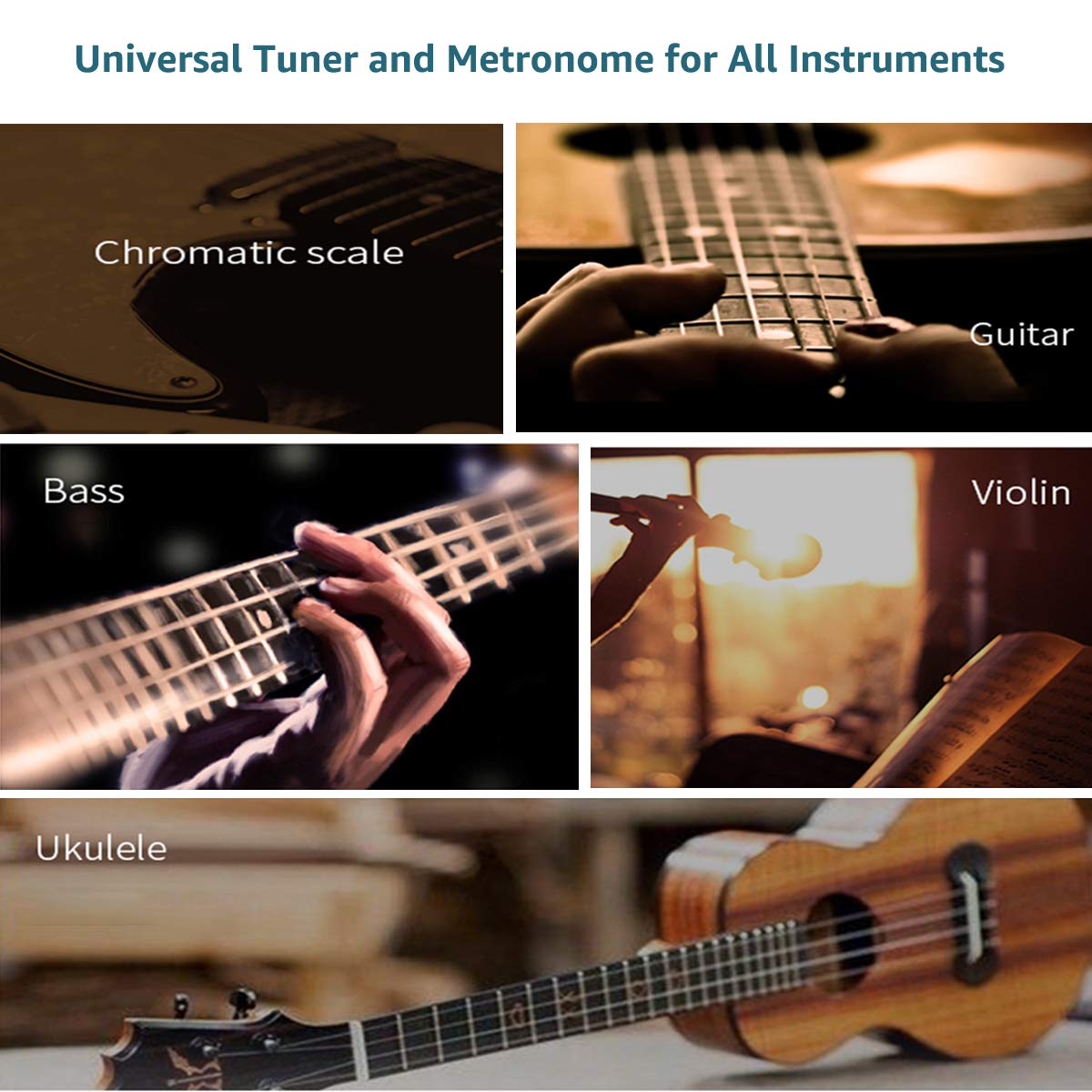 Wegrower Metronome Tuner, Rechargeable 3 In 1 Digital Metronome Tuner Tone Generator For Guitar, Bass, Violin, Ukulele And Chrom