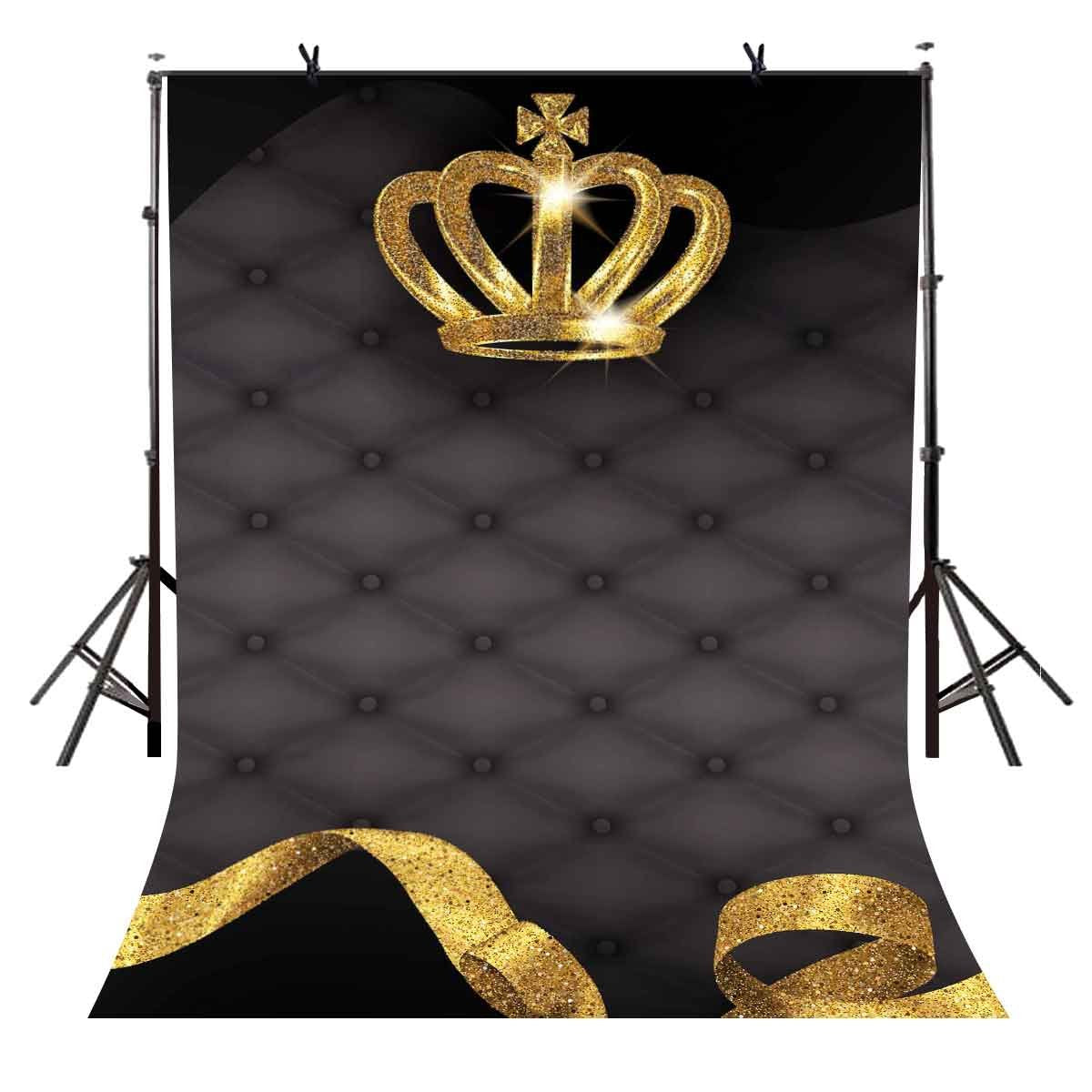 Lylycty 5X7Ft Crown Backdrop Bling Crown Grey Sofa Photography Background And Studio Photography Backdrop Props Lyge813