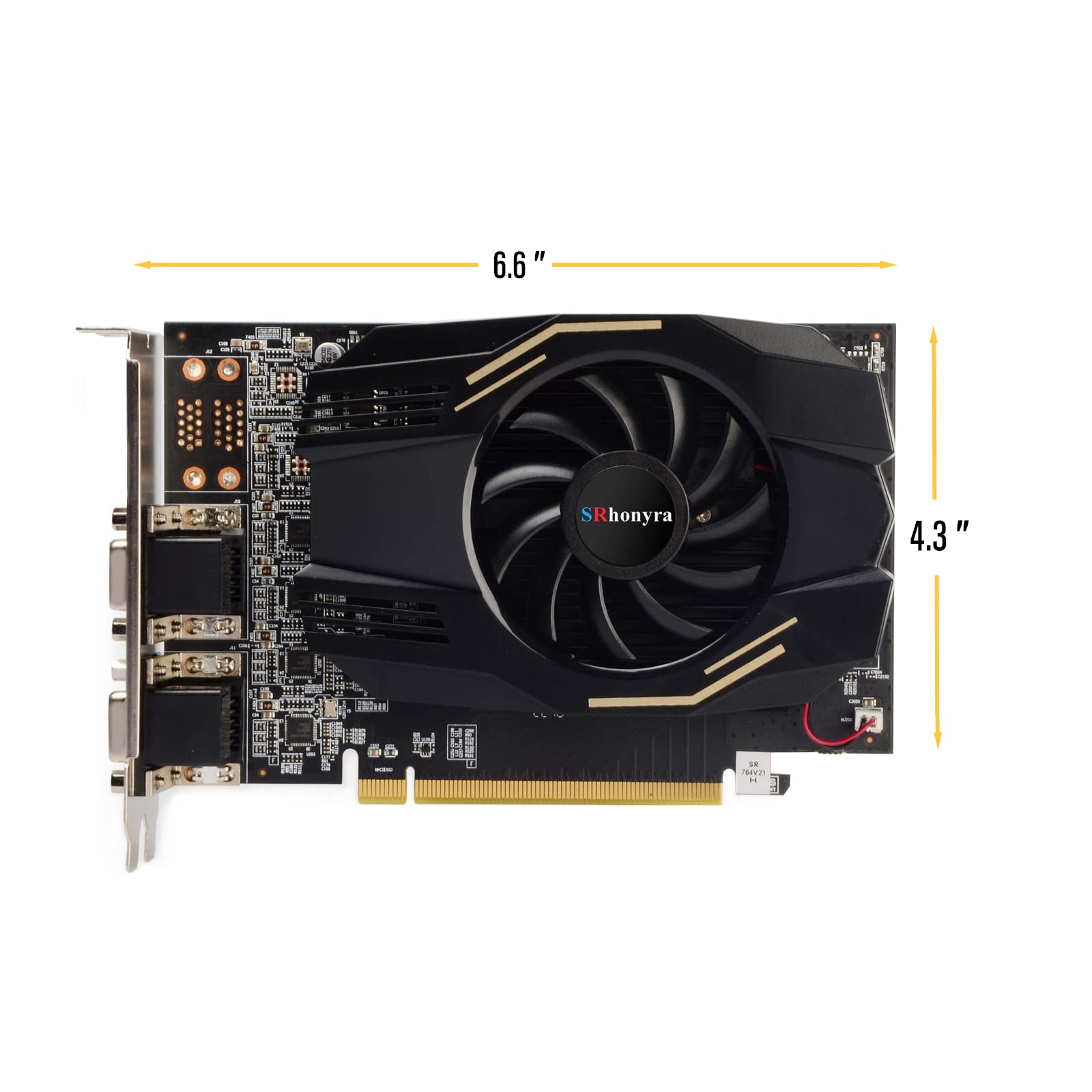 Srhonyra 4 Monitor Video Card Vga Outputs Radeon Hd7600 Graphics Card 128 Bit Gddr5 2Gb Multiple Displays Graphics Card 6Vga Gpu