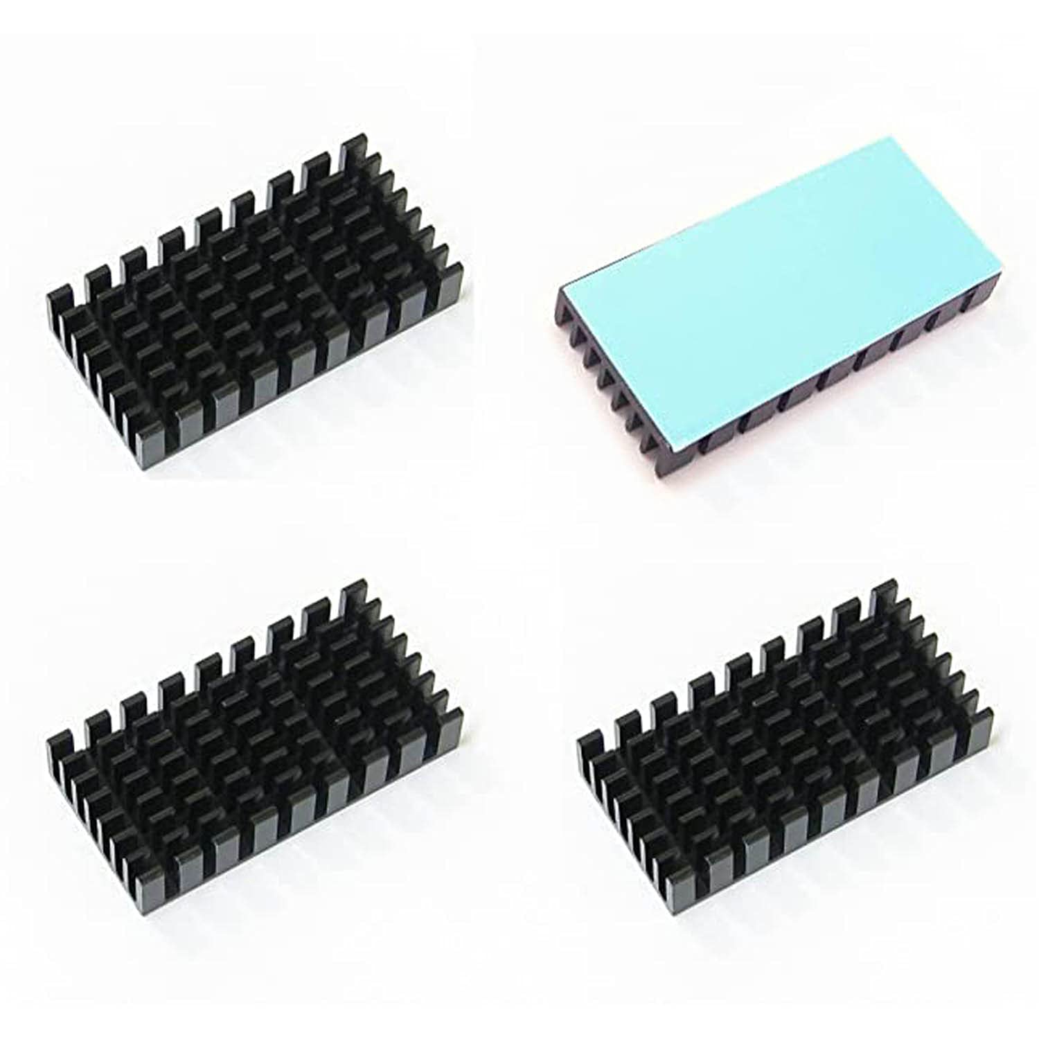 Easycargo 4Pcs 50Mm Heatsink 50X25X10Mm + Pre Applied 8810 Thermal Conductive Tape, Cooling Aluminum Heatsink For Cooling Raspberry Pi, M.2 Ssd Nvme Msata Mini Sata (4Pcs 50Mmx25Mmx10Mm)