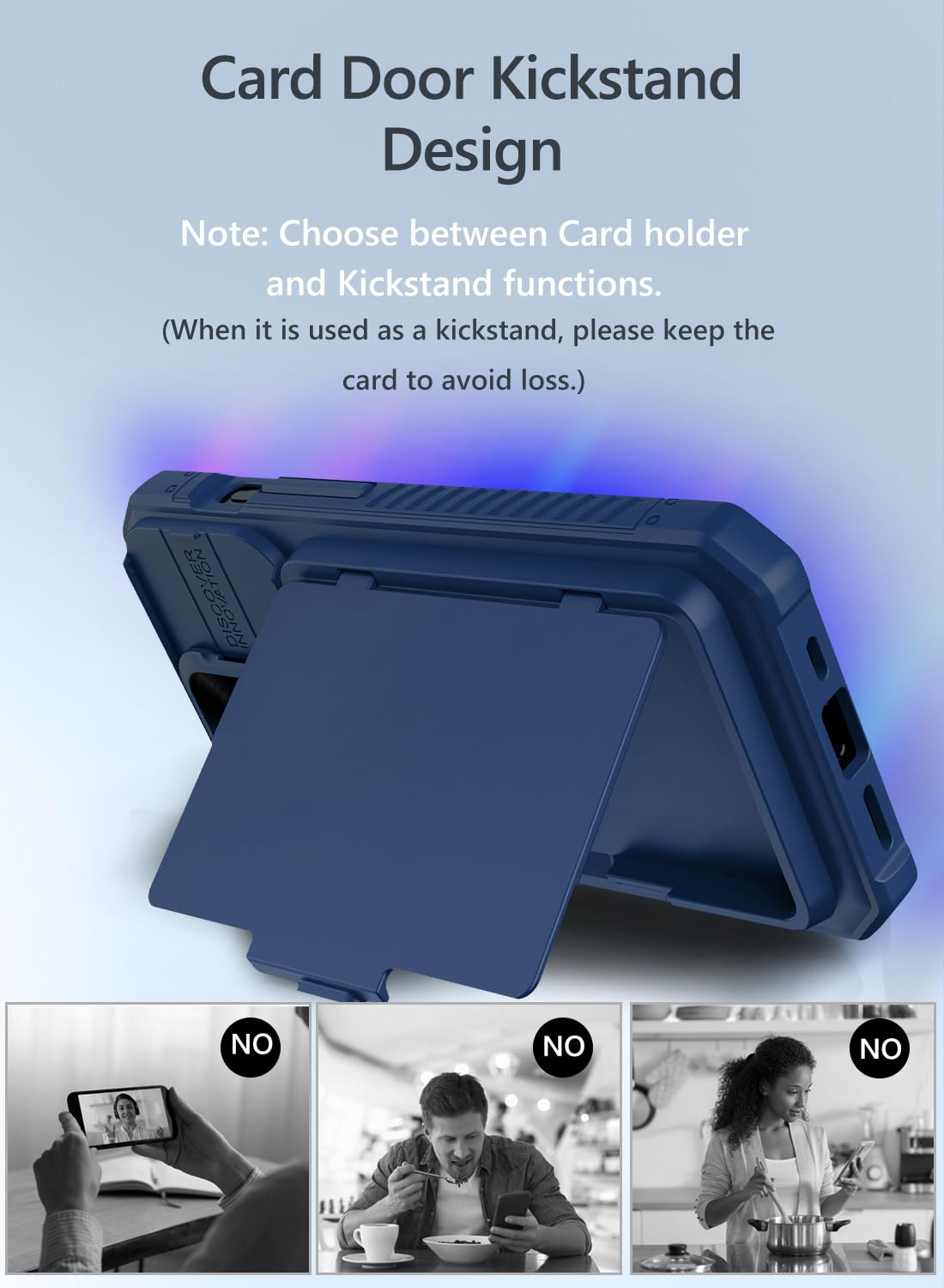 Vihibii For Iphone 15 Pro Wallet Case With Card Holder (4 Cards) & Slide Camera Lens Protective Cover & Kickstand, Heavy Duty Sh