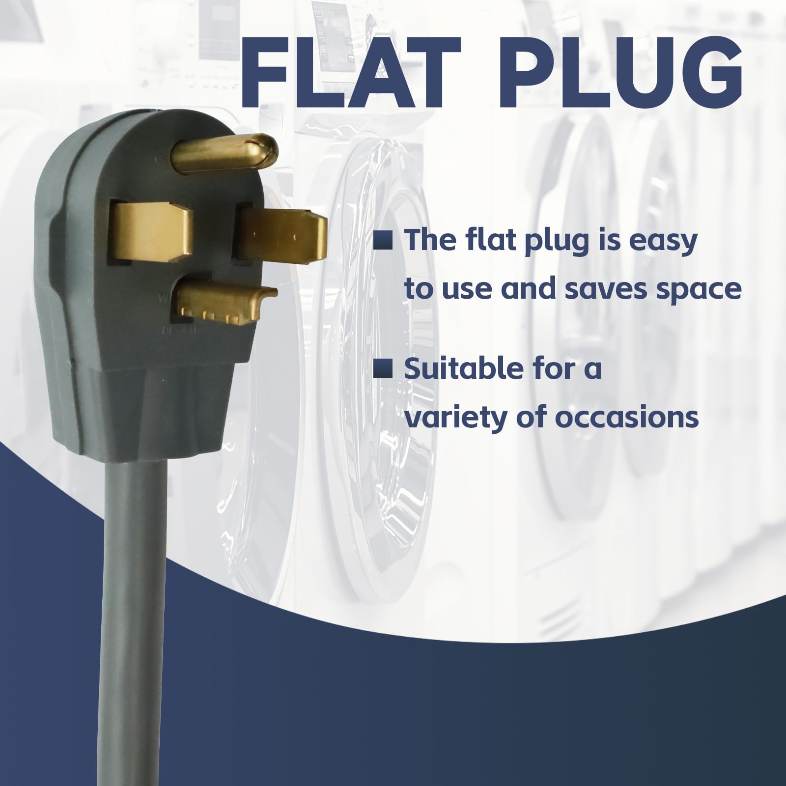 Ep 4 Prong Dryer Cord, 6 Ft 10/4 Srdt, 30Amp Appliance Extension Power Cord, Nema 14 30, Grey