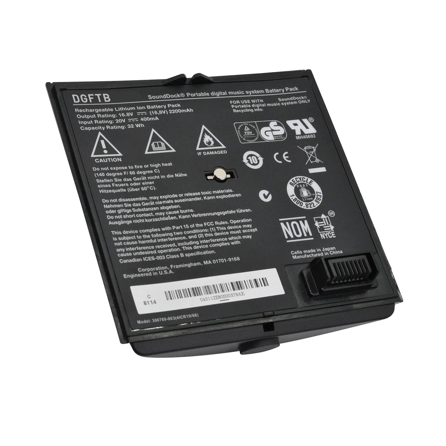 Dgtech 300769 003 Black Battery Replacement For Bose Sounddock Portable Digital Music System Soundlink Air 300769 001 300769 002
