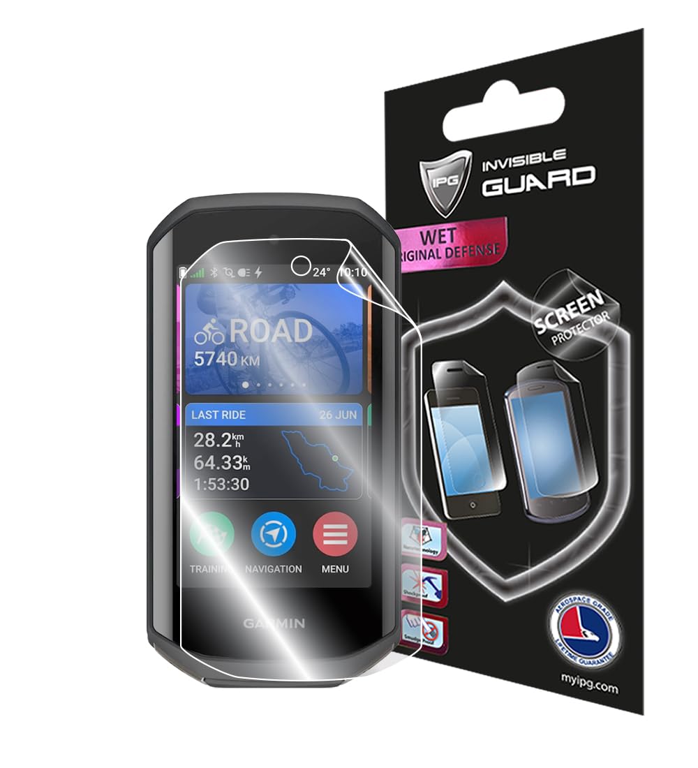 IPG for Garmin Edge 1050 GPS Bike Computer Hydrogel Screen Protector (2 Units) Invisible HD Clear Film Anti Scratch Guard-Smooth