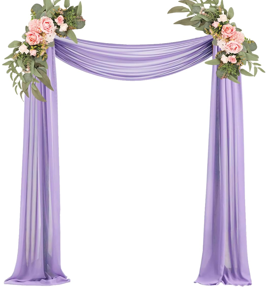 Lavender Wedding Arch Draping Fabric 29'' X 20Ft Chiffon Fabric Sheer Drapes For Wedding Ceremony Arbor Party Handrail Stairs Sw