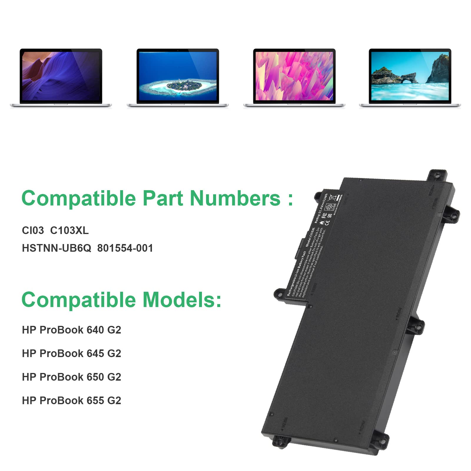 Fancy Buying New Ci03 Ci03Xl Laptop Battery For Hp Probook 640 G2 645 G2 650 G2 655 G2 640 G3 645 G3 650 G3 655 G3, Fit Cio3Xl C