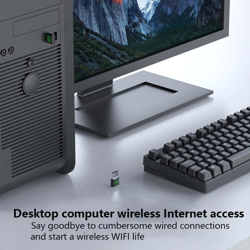 Usb Wifi Adapter, Plug N Play, Built  In High  Gain Antenna, Usb Adapter Suitable For Pc Desktop Laptop Windows11/10/8/7/Xp.