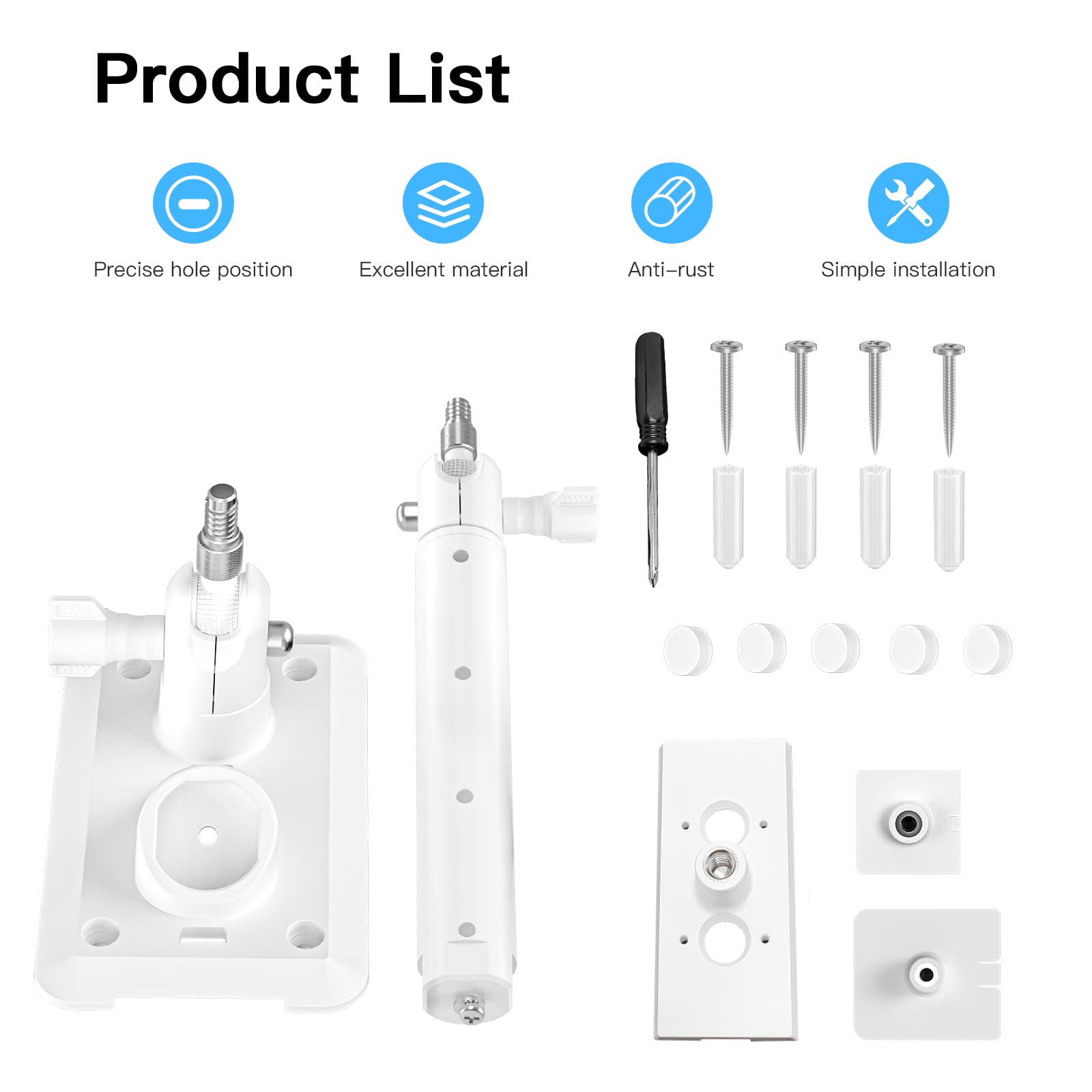 Holaca 2 In 1 Wall Mount Bracket For Stick Up Cam/Pro Solar Panel, Spotlight Cam Battery And Stick Up Cam Battery Outdoor Mount Accessories For Ringsolar Panel