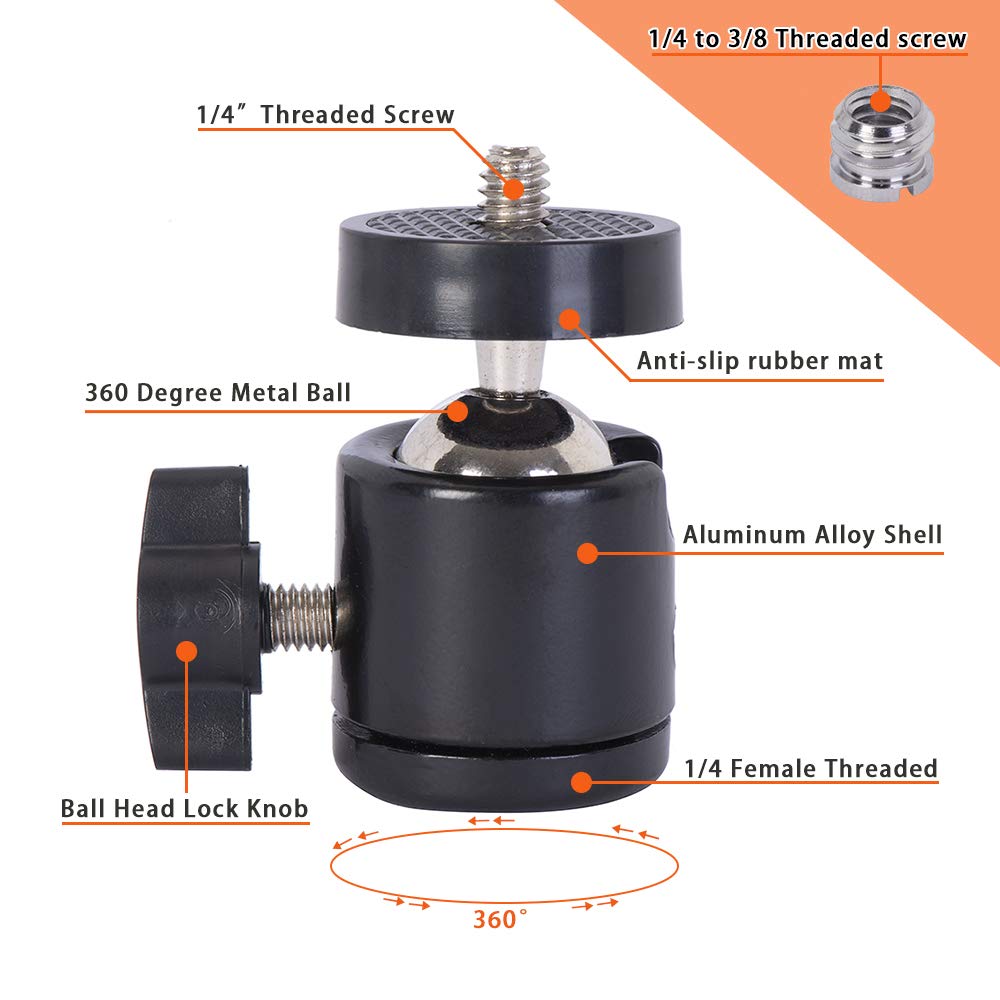 Imt 6' Suction Cup Camera Mount With 360 Ball Head, Air Pump Vacuum Suction Mount For Action Camera/Dslr/Camcorders/Phone, Camera Holder On Windshield/Window/Dashboard/Boats