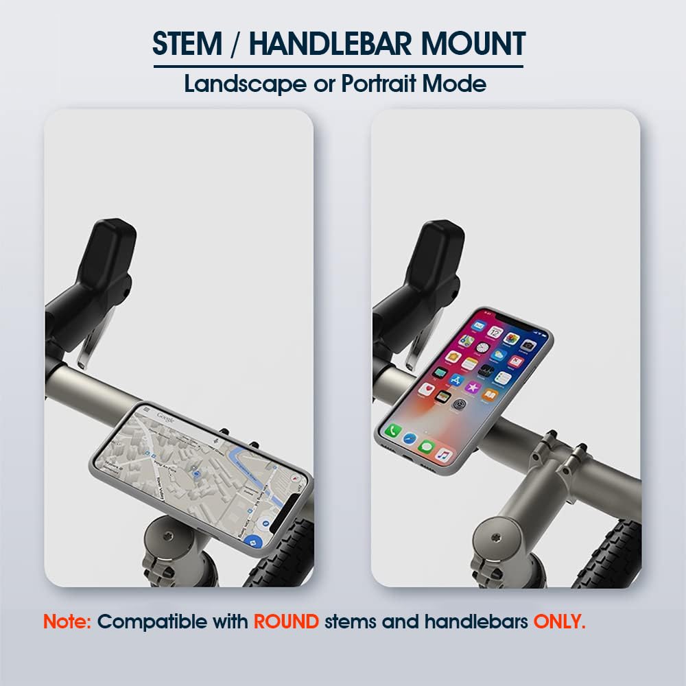 Sincetop Bike Phone Mount, Secure Lock & Quick Release Bike Cell Phone Holder - Aluminum Stem/Handlebar Phone Mount For Bicycle/