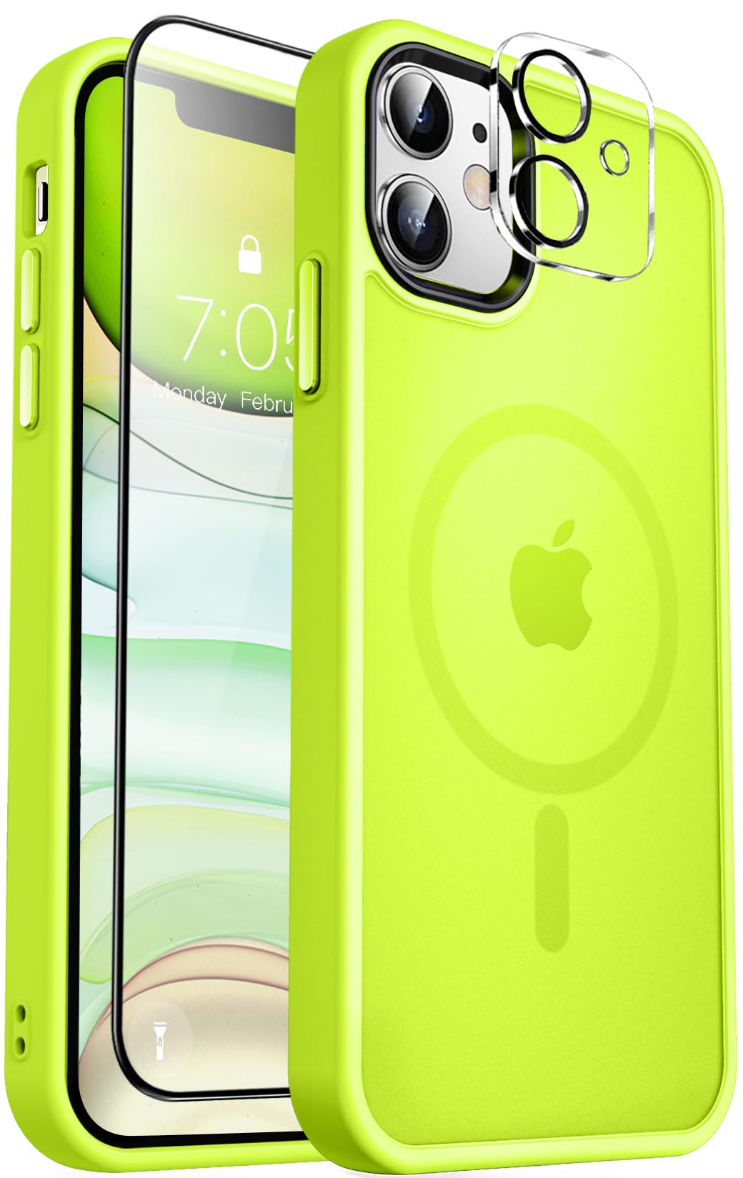 Mocca Strong Magnetic For Iphone 11 Phone Case,[Compatible With Magsafe][Glass Screen Protector+Camera Lens Protector] Slim Thin