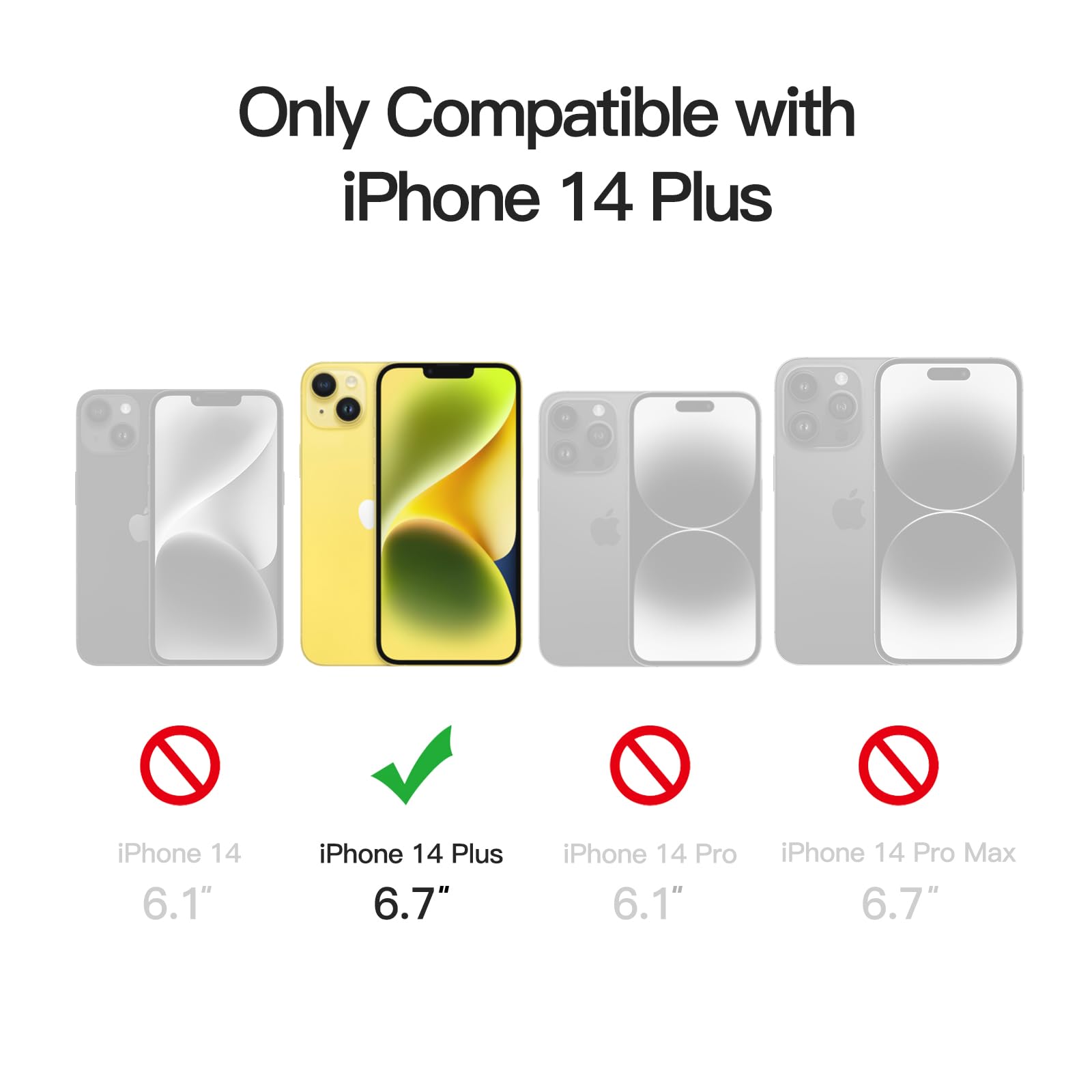 Jetech Magnetic Case For Iphone 14 Plus 6.7 Inch Compatible With Magsafe, Translucent Matte Back Slim Shockproof Phone Cover (Ye