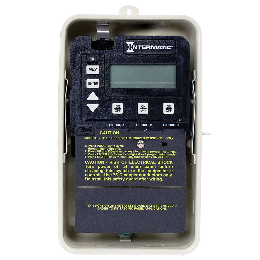 Intermatic Pe153 24-Hour Electronic Time Control - Multi-Circuit Pool And Spa Timer With Countdown, Override, And Versatile Programming - Freeze And Heater Protection, Lcd Readout