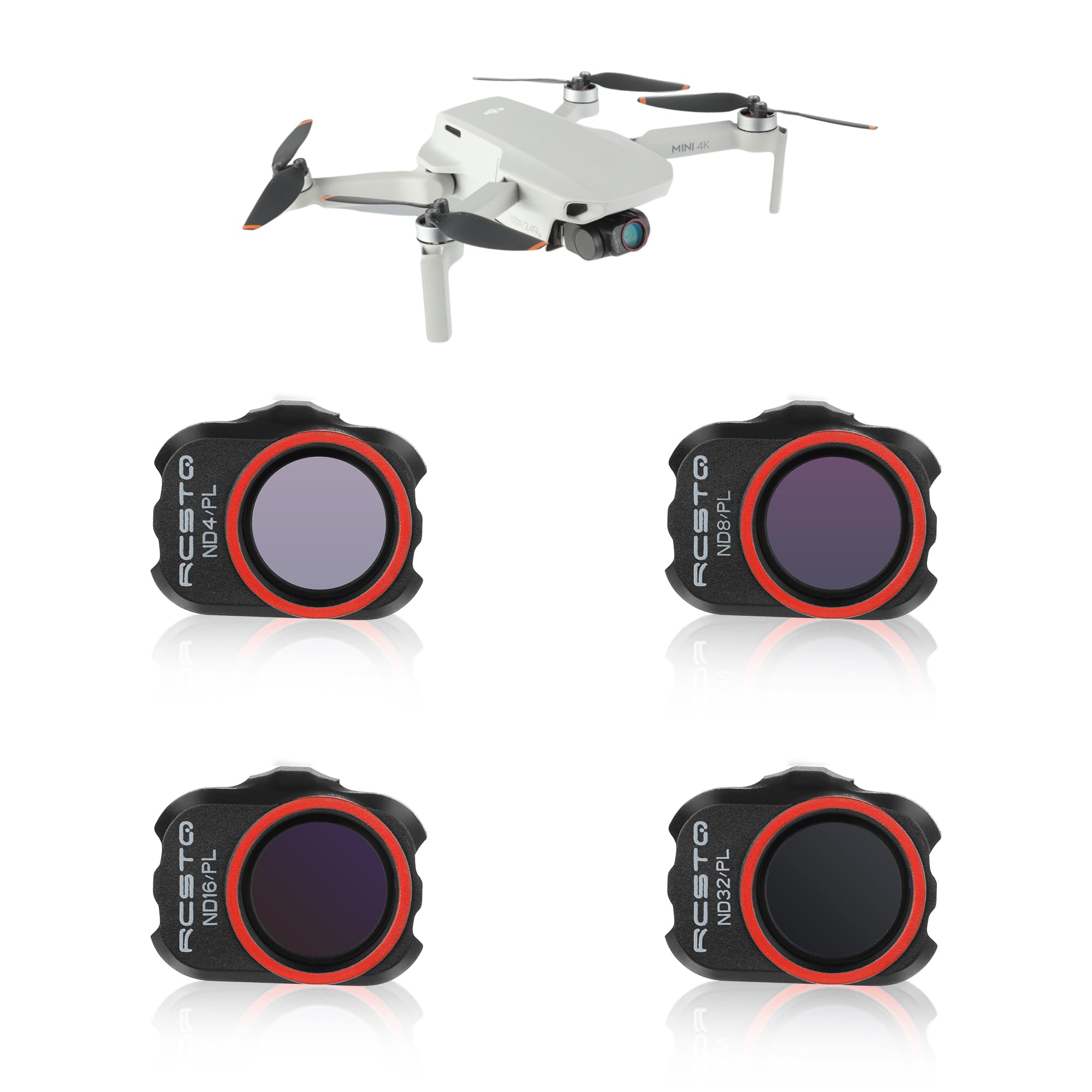 Rcgeek Nd Filters Set For Dji Mavic Mini 4K / Mini 2/Mini 2 Se/Mini Se/Mini Accessories, 4Pcs Gimbal Camera Len Filters For Dji