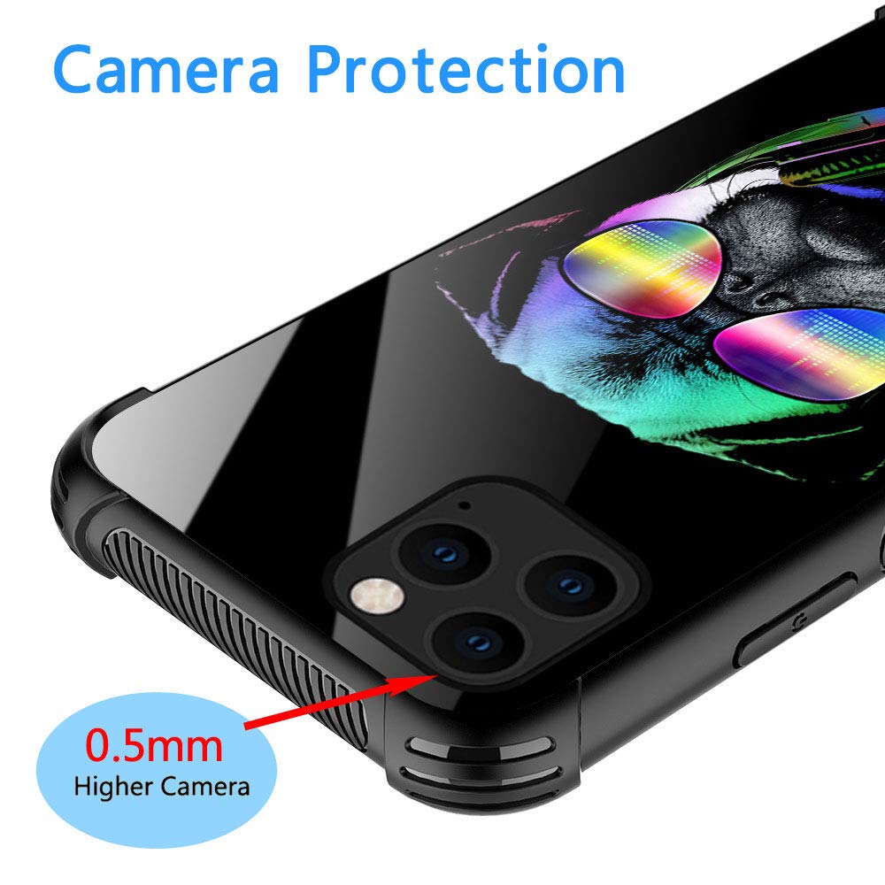 Zhegailian Case Compatible With Iphone 12,Music Dog Case For Iphone 12 Pro For Boys Men,Pattern Design Anti Scratch Organic Glas