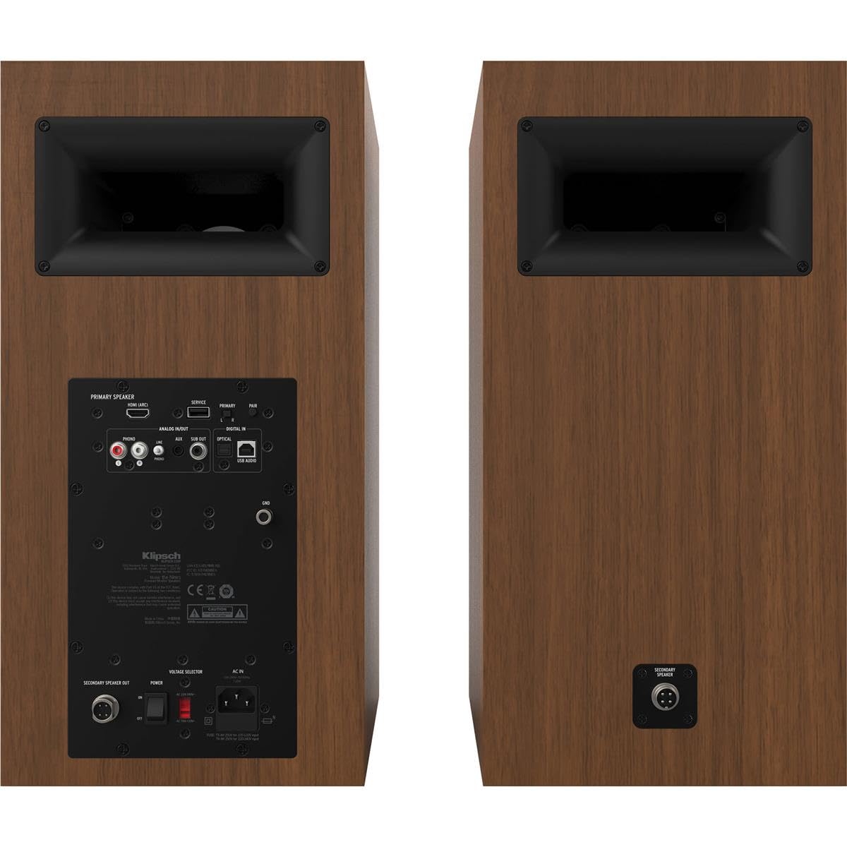 Klipsch The Nines Heritage Inspired (Pair) Powered Speakers   Walnut