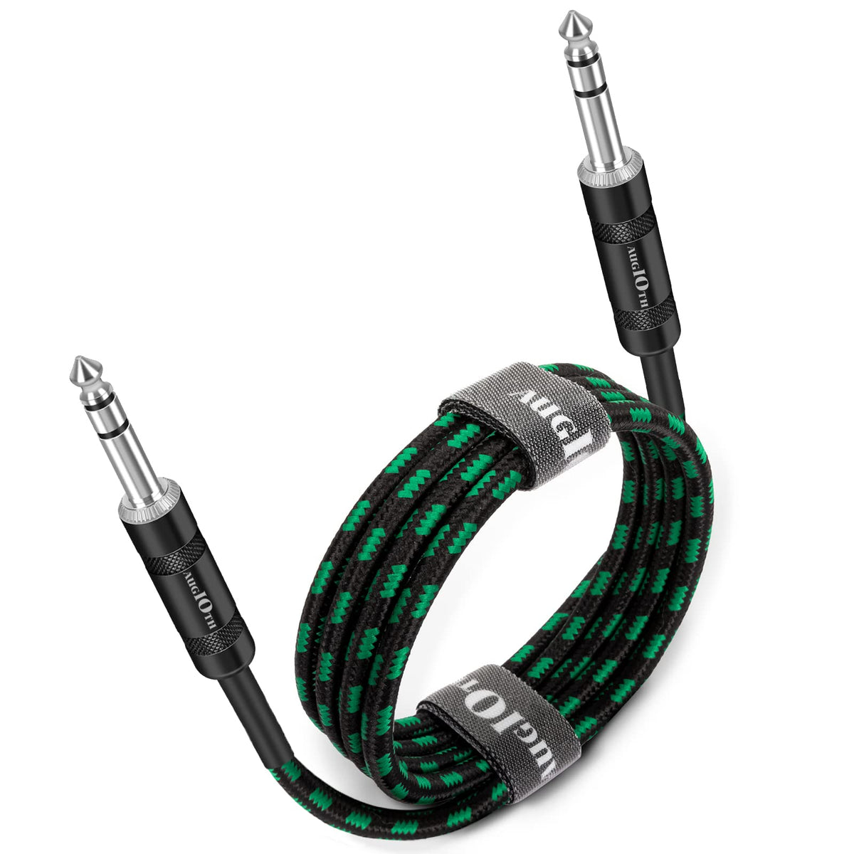Augioth 1/4 Trs Cable 10Ft, Balance 6.35Mm Trs Plug, Stereo Quarter Inch Trs Male Cable For Power Speaker, Mixer, Amplifier
