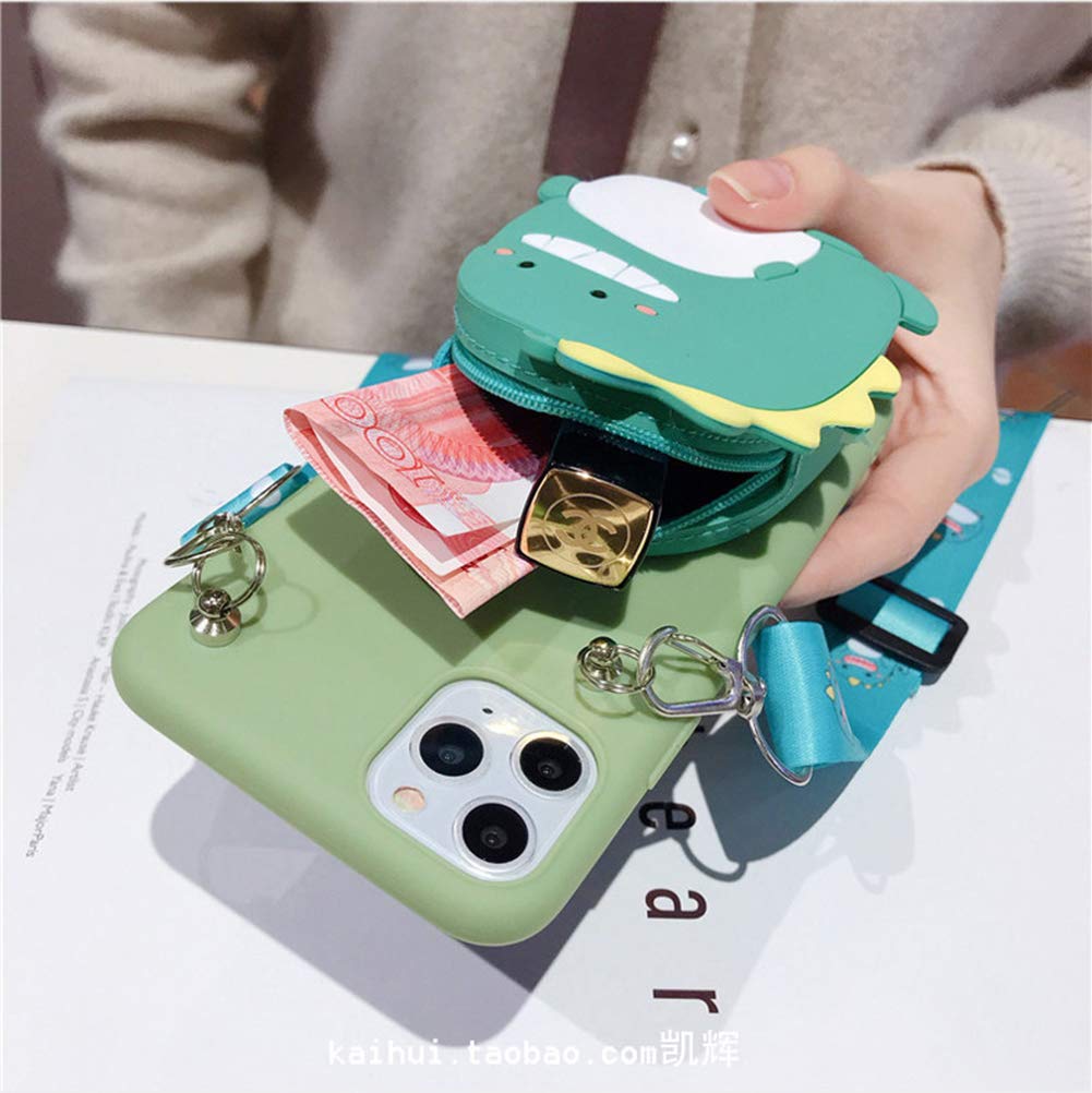 Sgvahy Wallet Case For Iphone 7 Case/Iphone 8 Case Cute Iphone Case With Strap Lanyard Coin Purse Funny Phone Case Kawaii Soft S