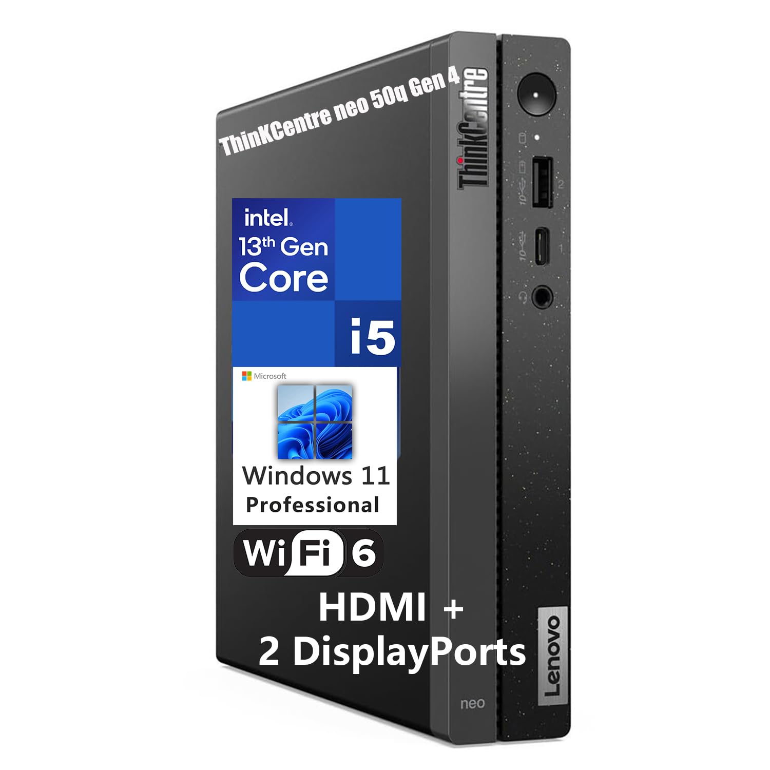 Lenovo ThinKCentre neo 50q Gen 4 Tiny 1L Business Mini Desktop Computer, 13th Gen Intel 8-Core i5-13420H (Beat i7-1355U), 16GB D