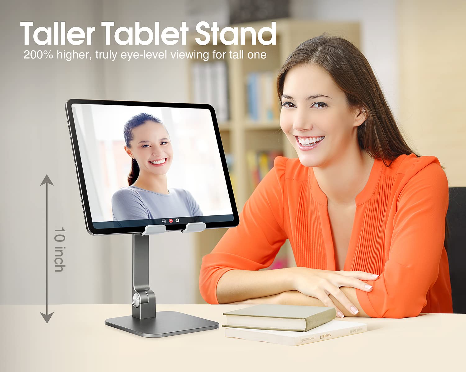 Elitehood Aluminum Ipad Stand, Adjustable Ipad Stand Holder For Desk, Desktop Tablet Stand Dock For Ipad Pro 12.9 11, Ipad Air Mini 4 5 And More 4 13 Inches Tablets, Gray