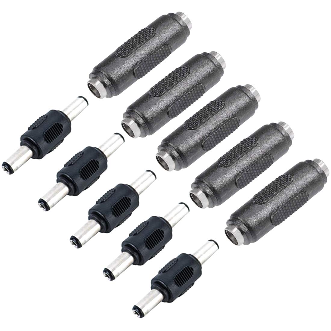 Xffcsec 10Pcs Dc Female To Female And Male To Male Connector 5.5Mm X 2.1Mm 12V 5A Power Cable Jack Adapter