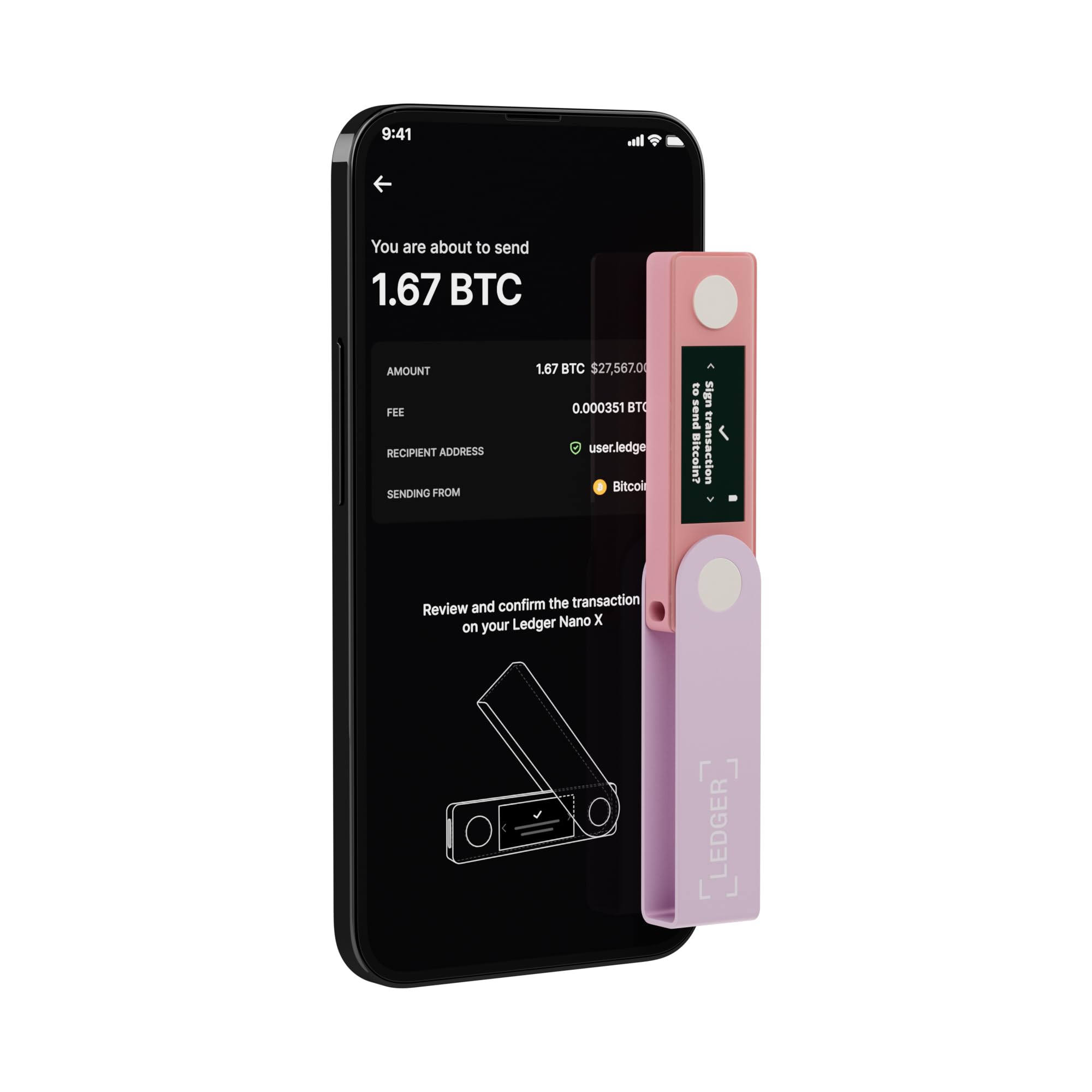 Ledger Nano X - Secure And Manage Your Crypto & Nfts On-The-Go With Our Bluetooth-Enabled Hardware Wallet (Pastel Pink)
