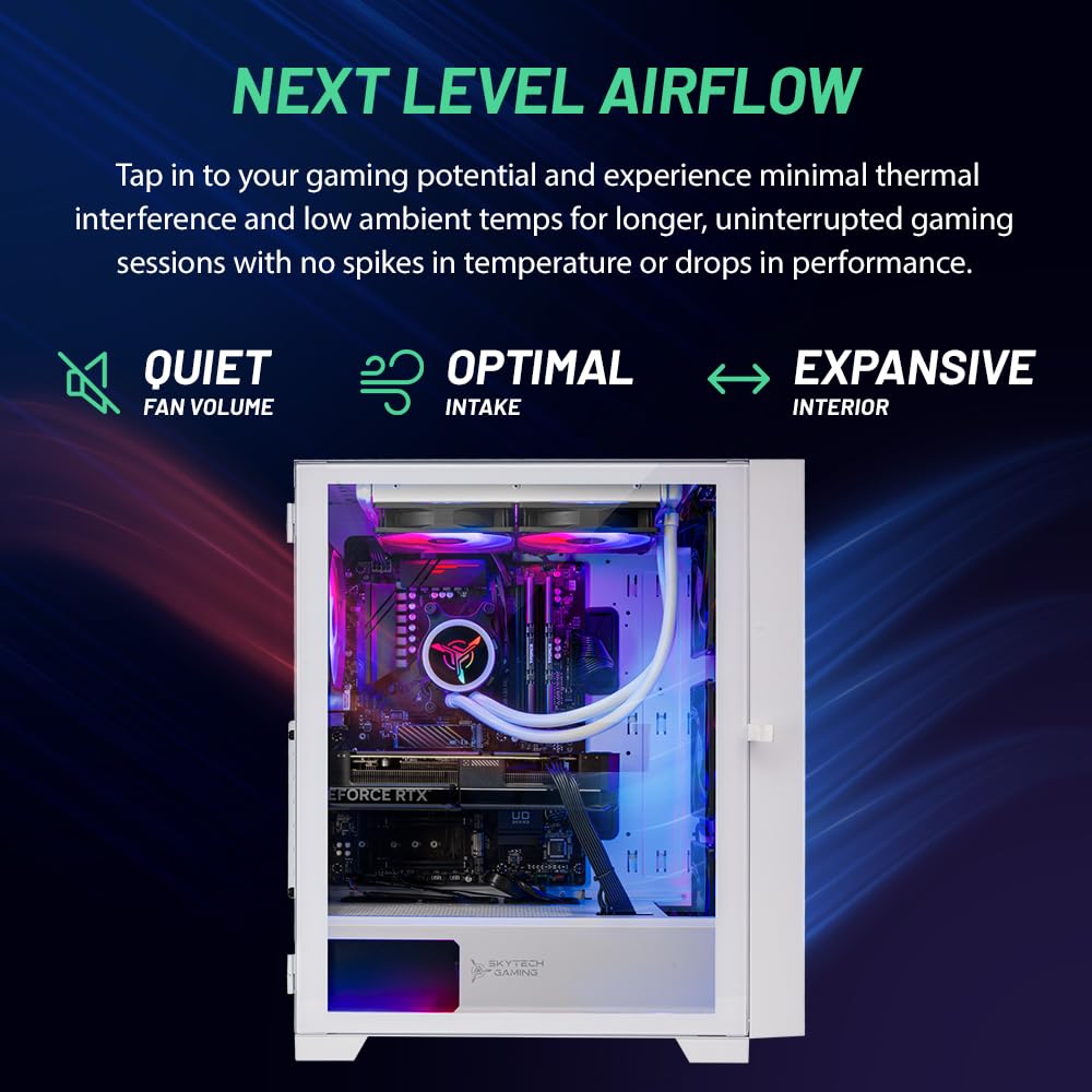 Skytech Gaming Shiva Gaming Pc, Intel I7 12700F 2.1 Ghz, Rtx 4060, 1Tb Nvme, 16Gb Ddr4 Ram 3200, 600W Gold Psu Wi-Fi, Win 11 Hom