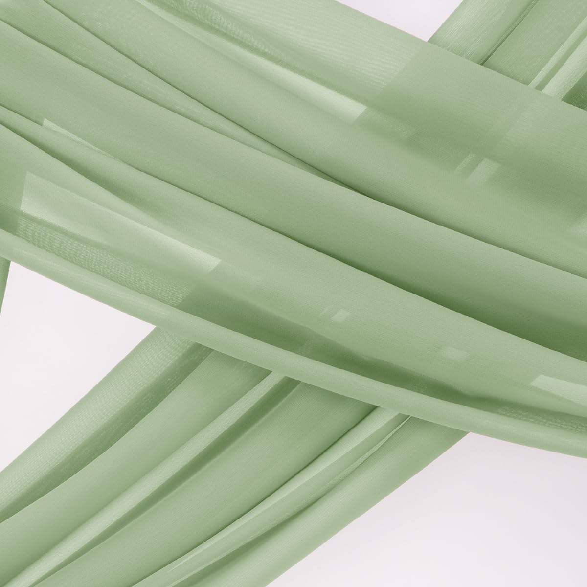 Socomi Wedding Arch Draping Fabric 1 Panel 29'' X 19Ft Sage Green Sheer Chiffon Curtain Drapes 6 Yards For Wedding Ceremony Birt