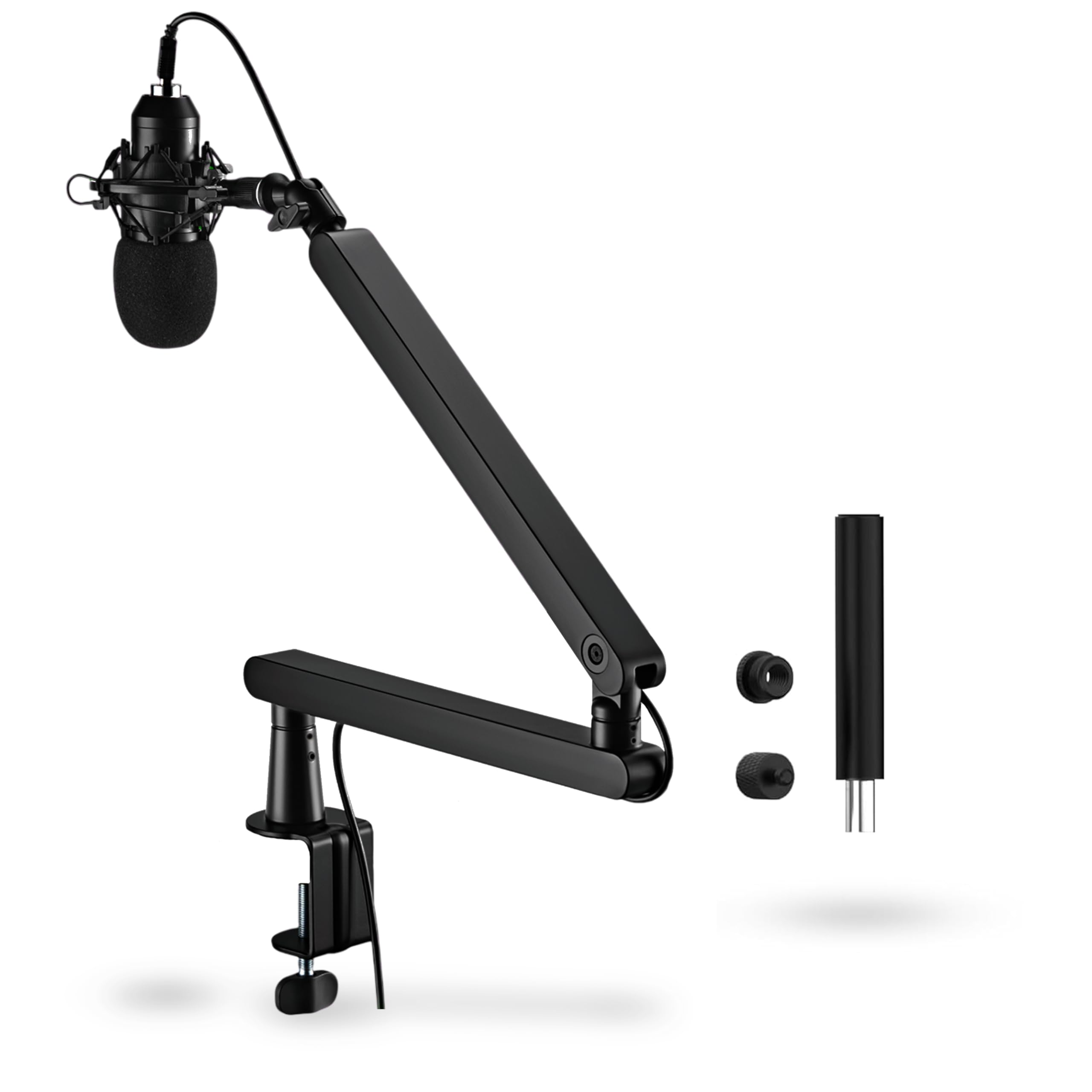 Audio Array Aa19 2In1 High & Low Profile Mic Stand | 71Cm Reach | Premium Metal Design With Built In Cable Management | Flexibl